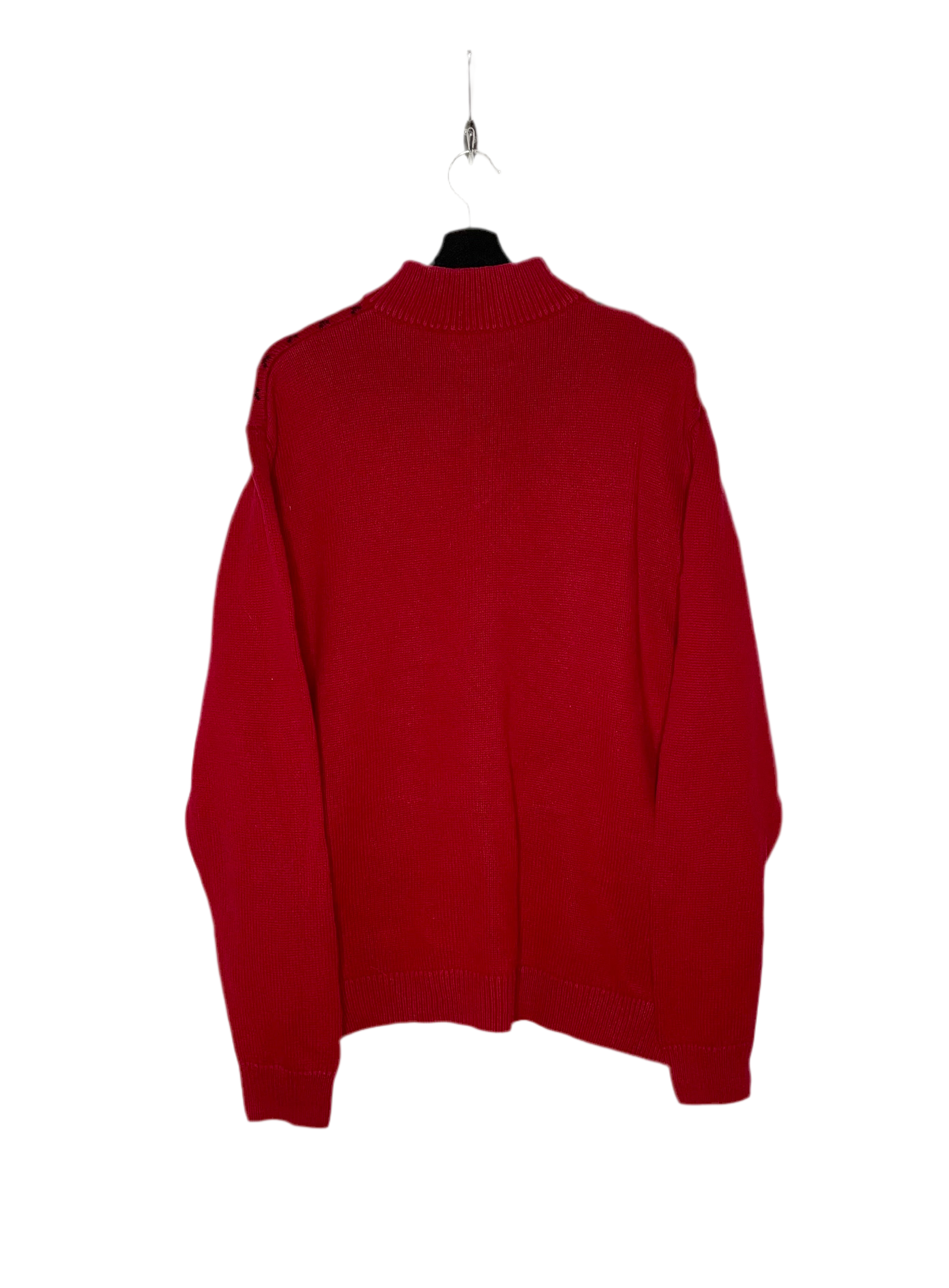 Chaps Vintage Weihnachts Q-Zip Pullover Rot Größe XL