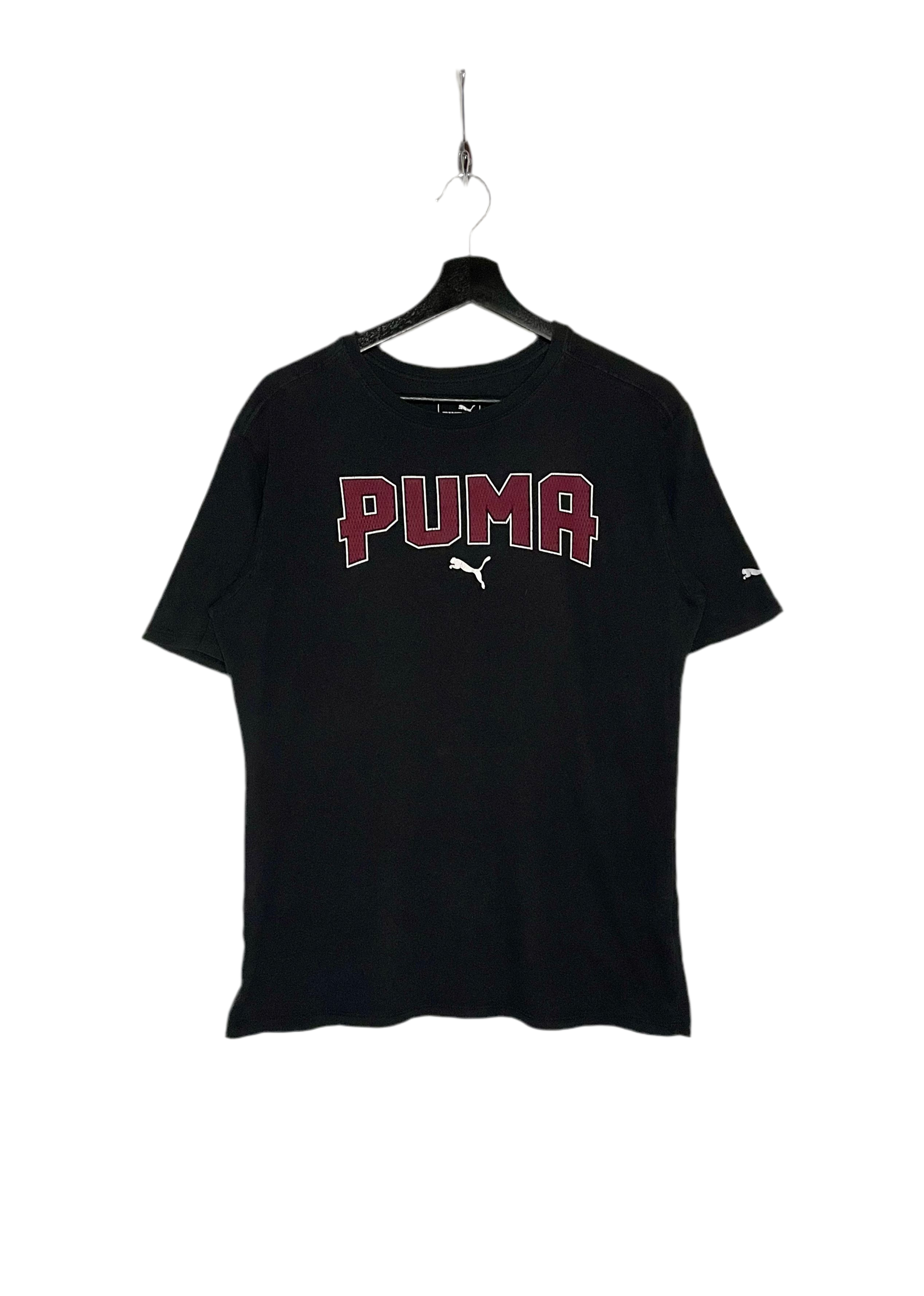 Puma Vintage T-Shirt Logo Druck Schwarz Größe S