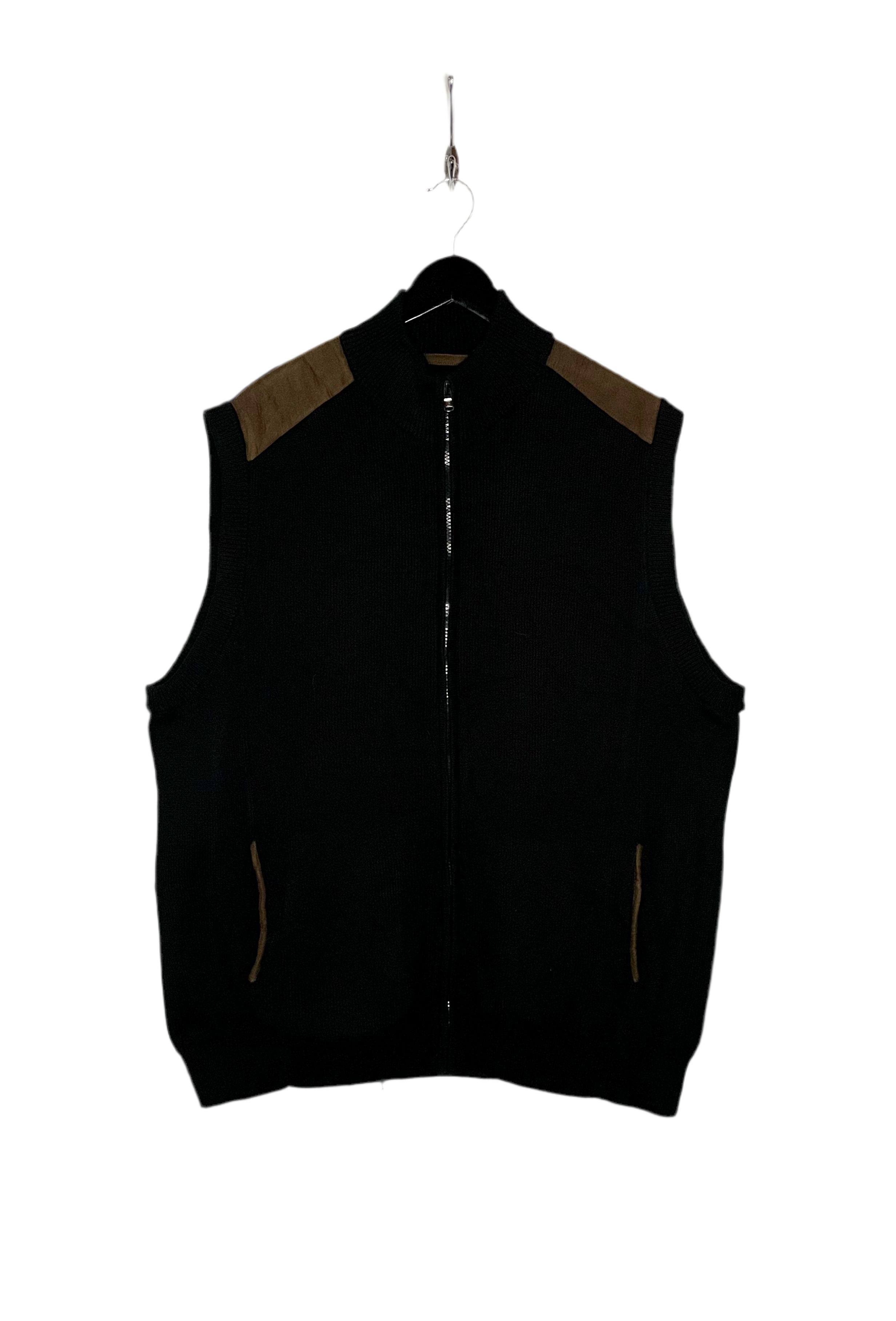 Chaps Vintage Knit Weste Schwarz Größe XL