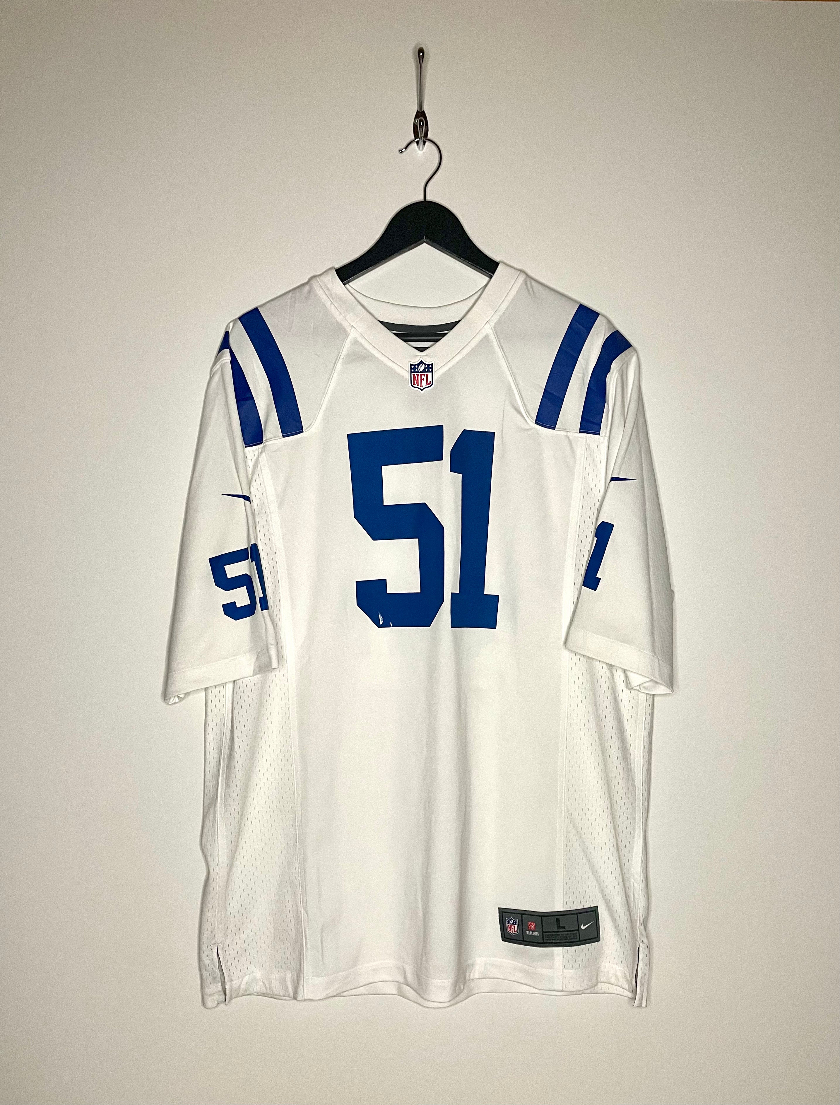 Nike NFL Jersey Indianapolis Colts #51 Pat Angerer Weiß/Blau Größe L