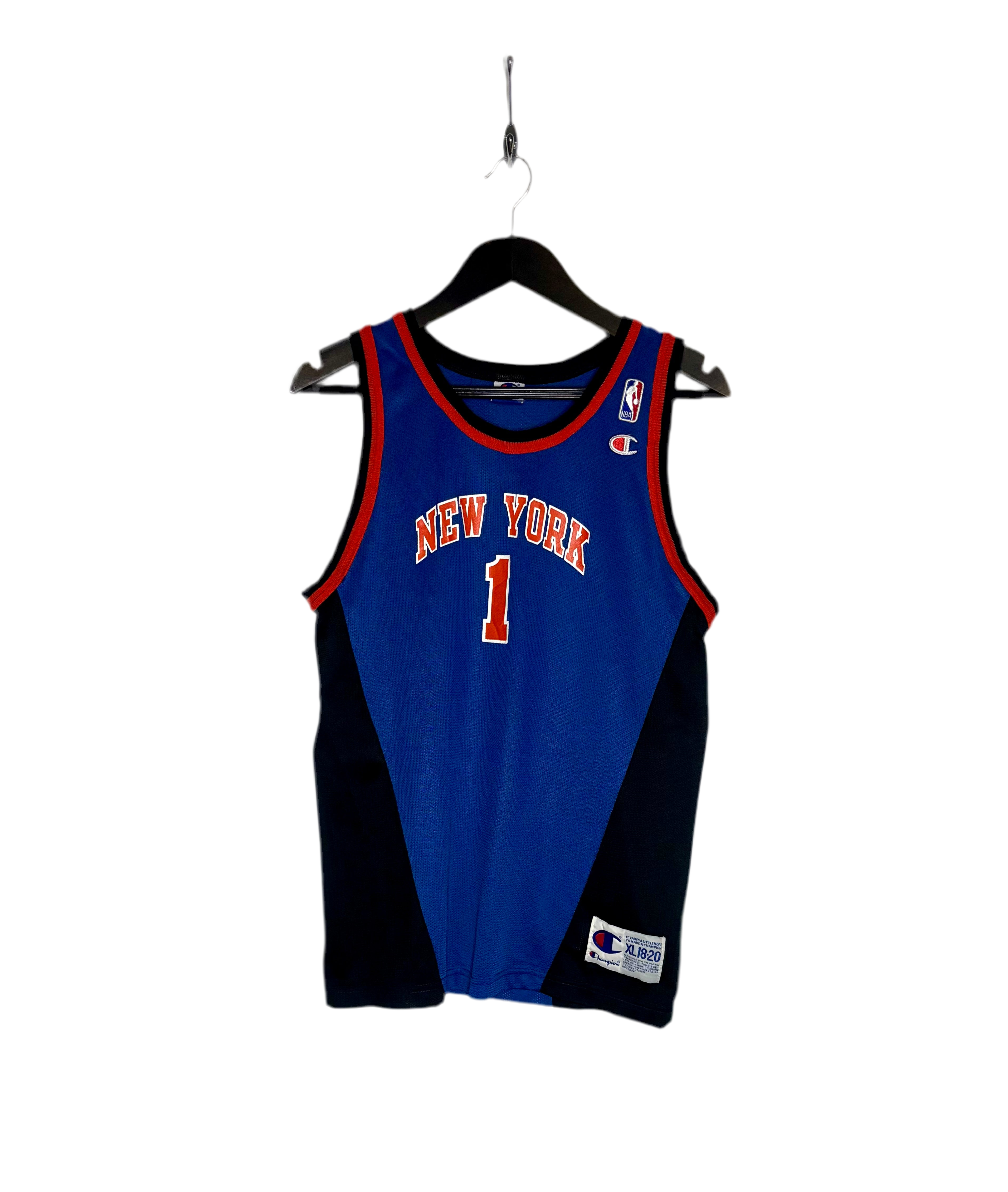 Champion NBA Vintage New York Knicks Jersey #1 Rodkins Blau Größe XL Kinder