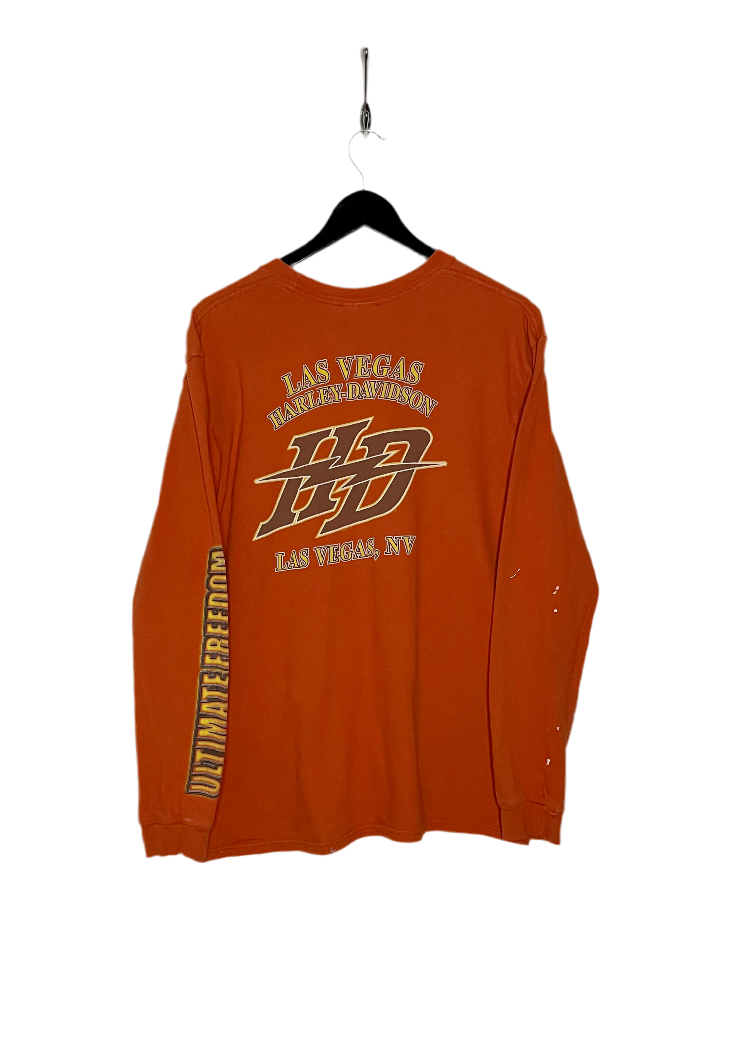 Harley Davidson Vintage Longsleeve Las Vegas Orange Größe L