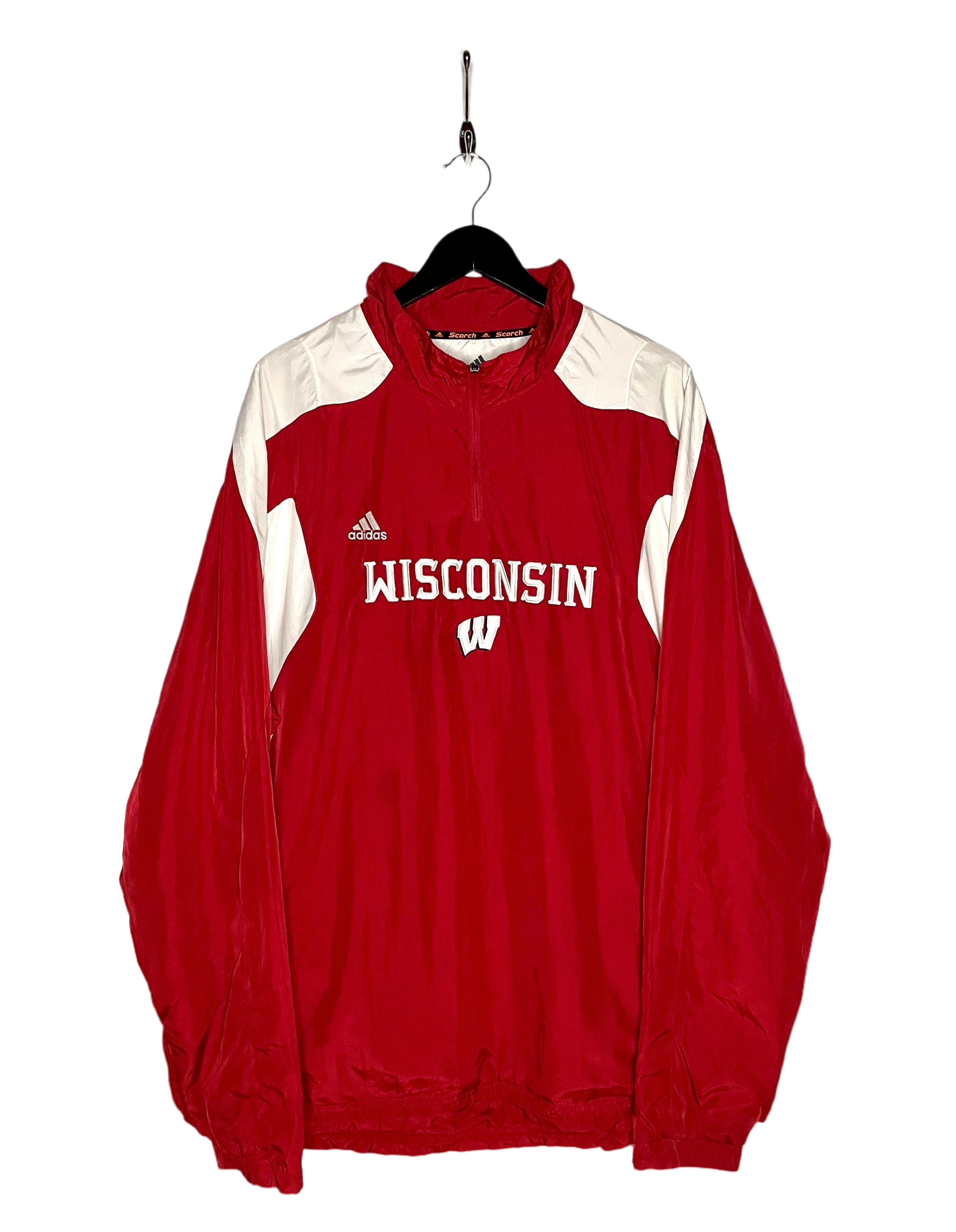 Adidas Windbreaker Wisconsin Badgers Red/White Size 2XL