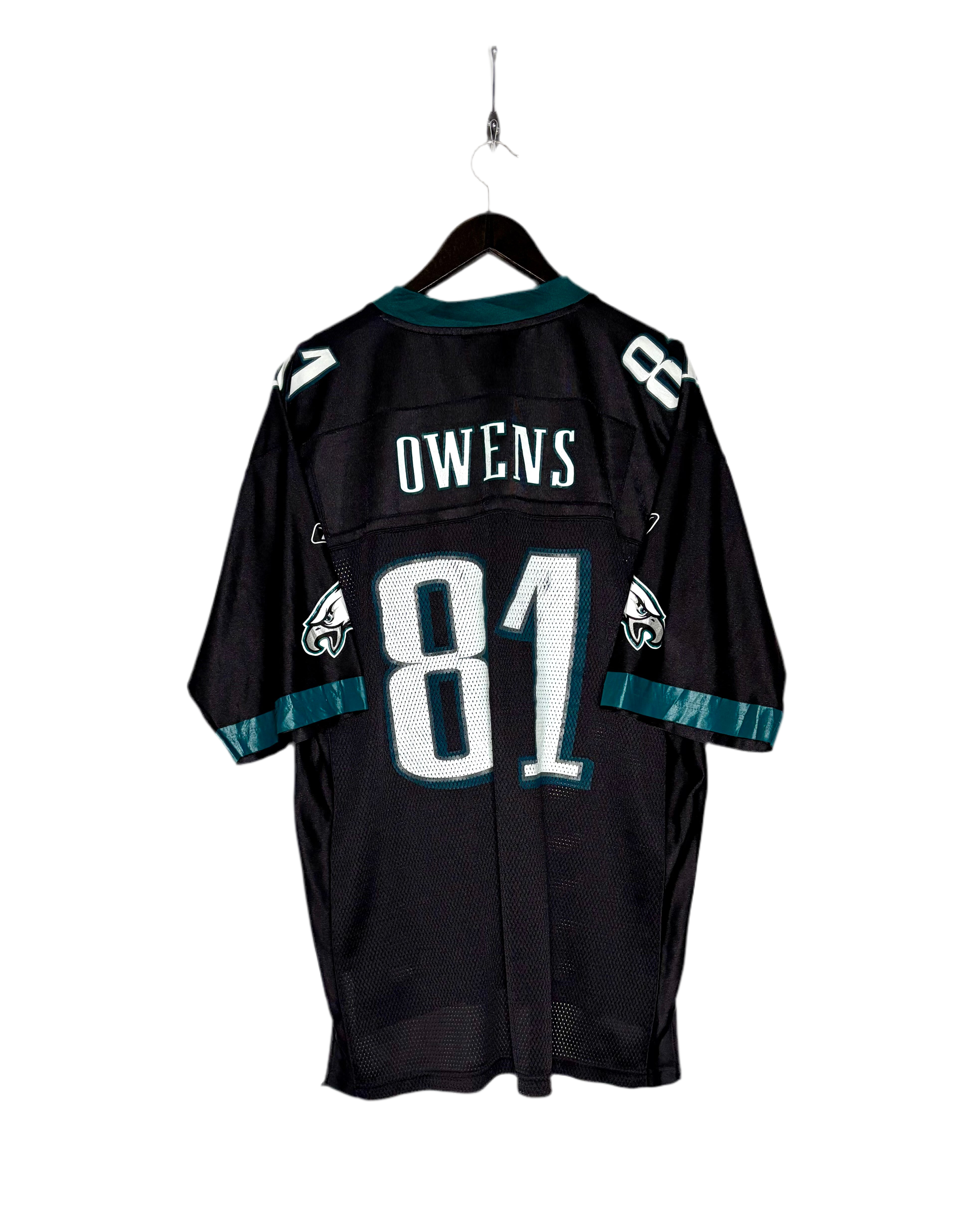 NFL Reebok Philadelphia Eagles Jersey #81 Terell Owens Schwarz Größe L