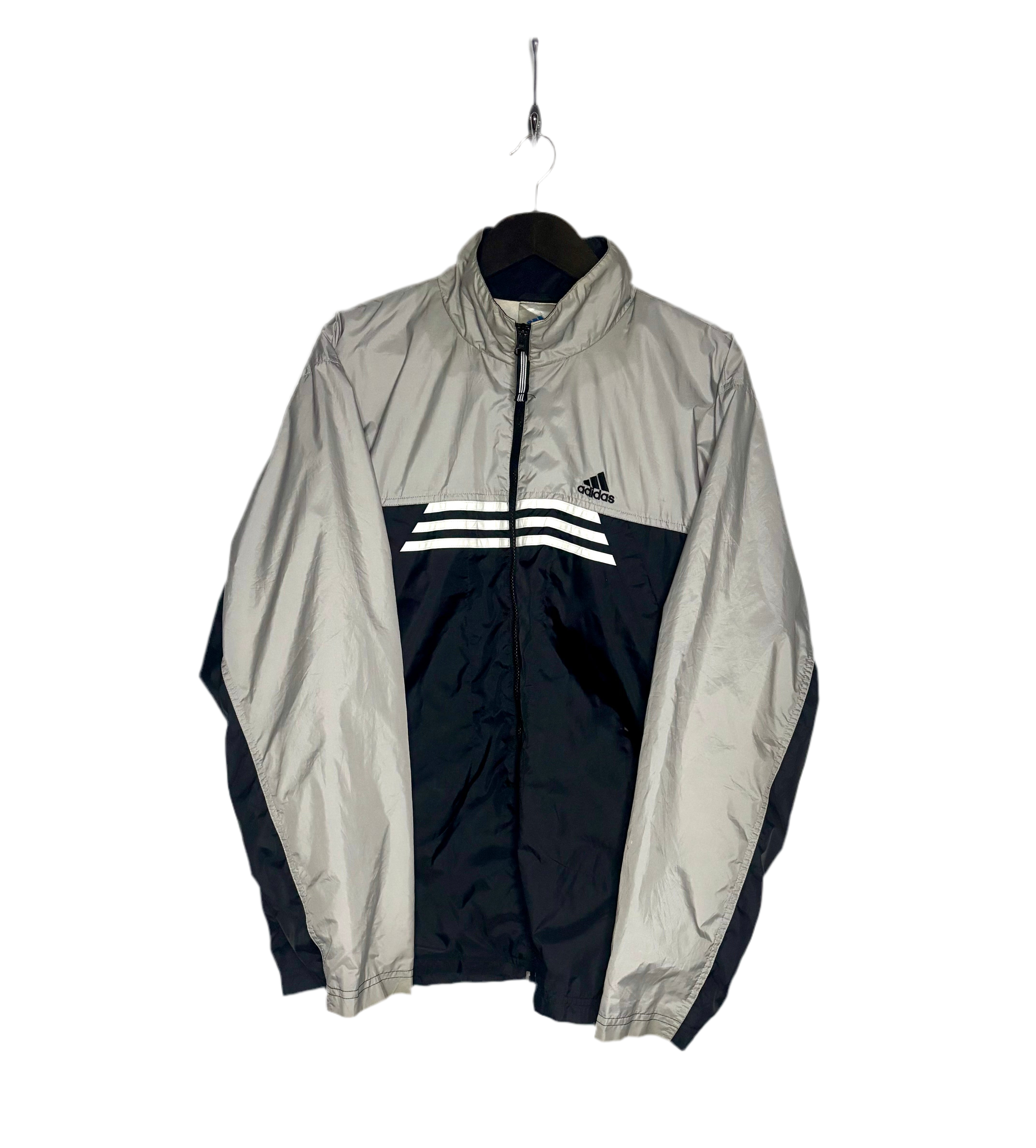 Adidas Vintage Trainingsjacke Grau/Schwarz Größe L
