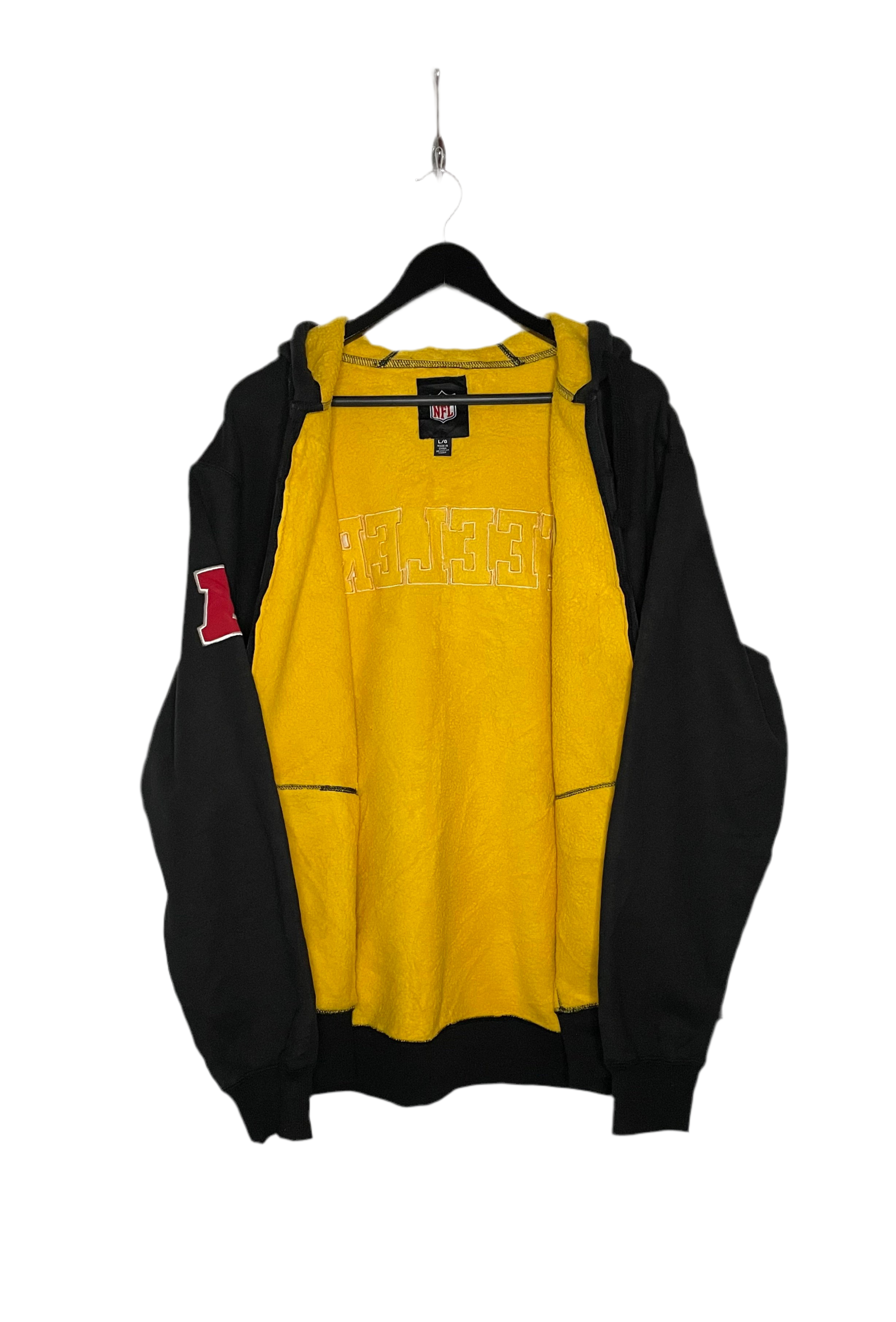 NFL Sweatshirt Jacke Pittsburgh Steelers Schwarz Größe L