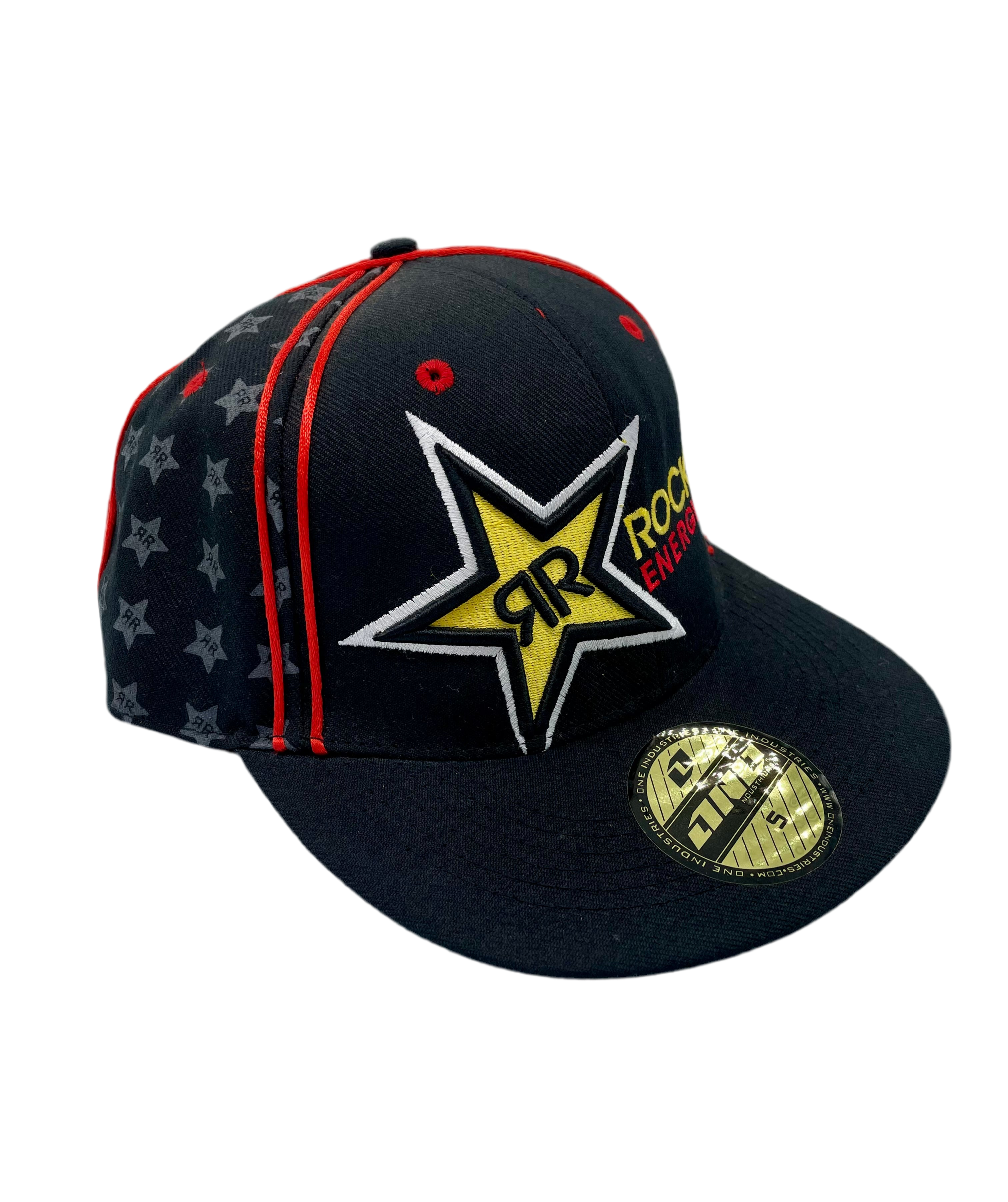 One Industries Fitted Cap Rockstar Energy Drink Schwarz Größe S