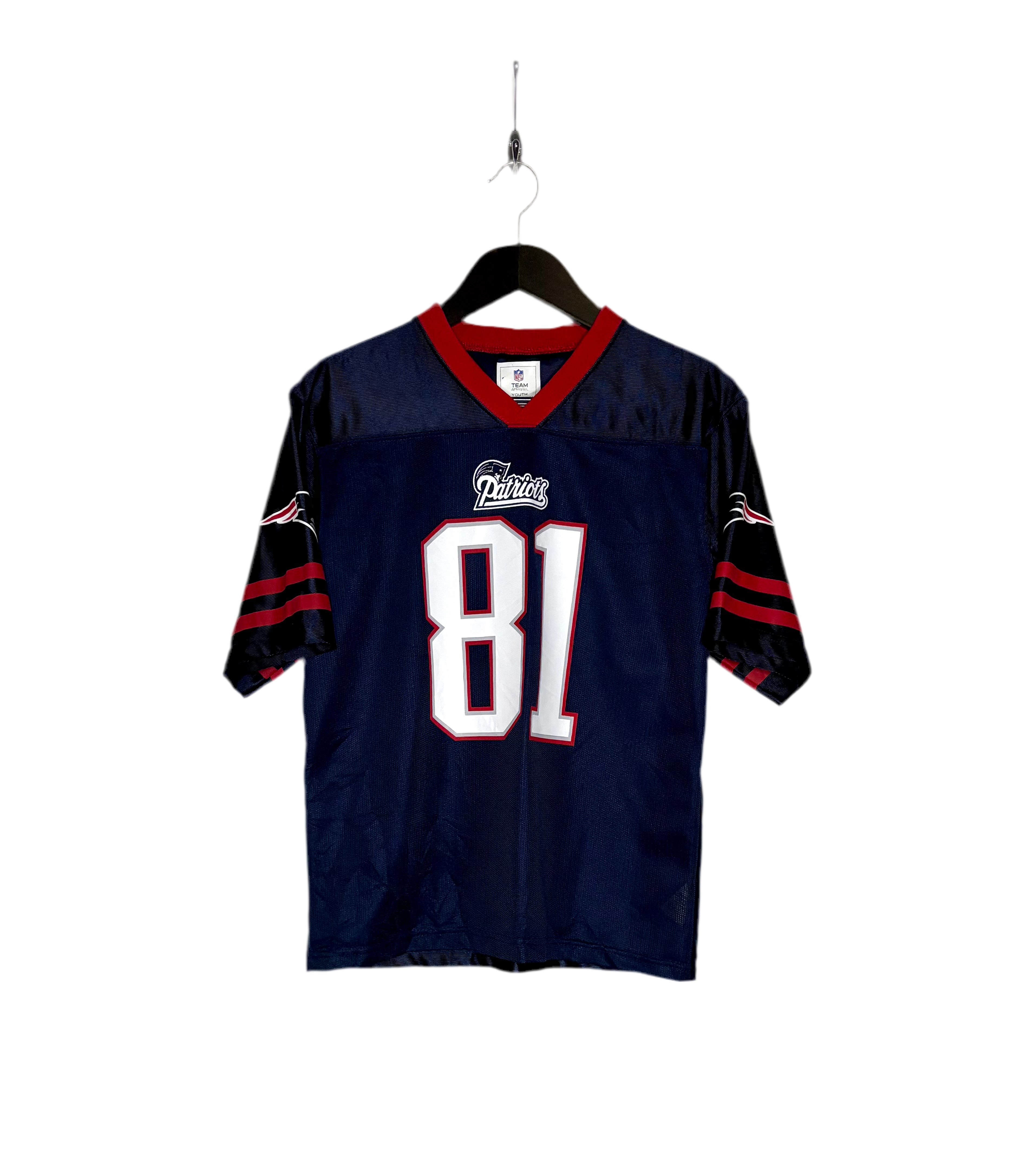 NFL New England Patriots Jersey #81 Aaron Hernandez Blau Größe XXL Kinder