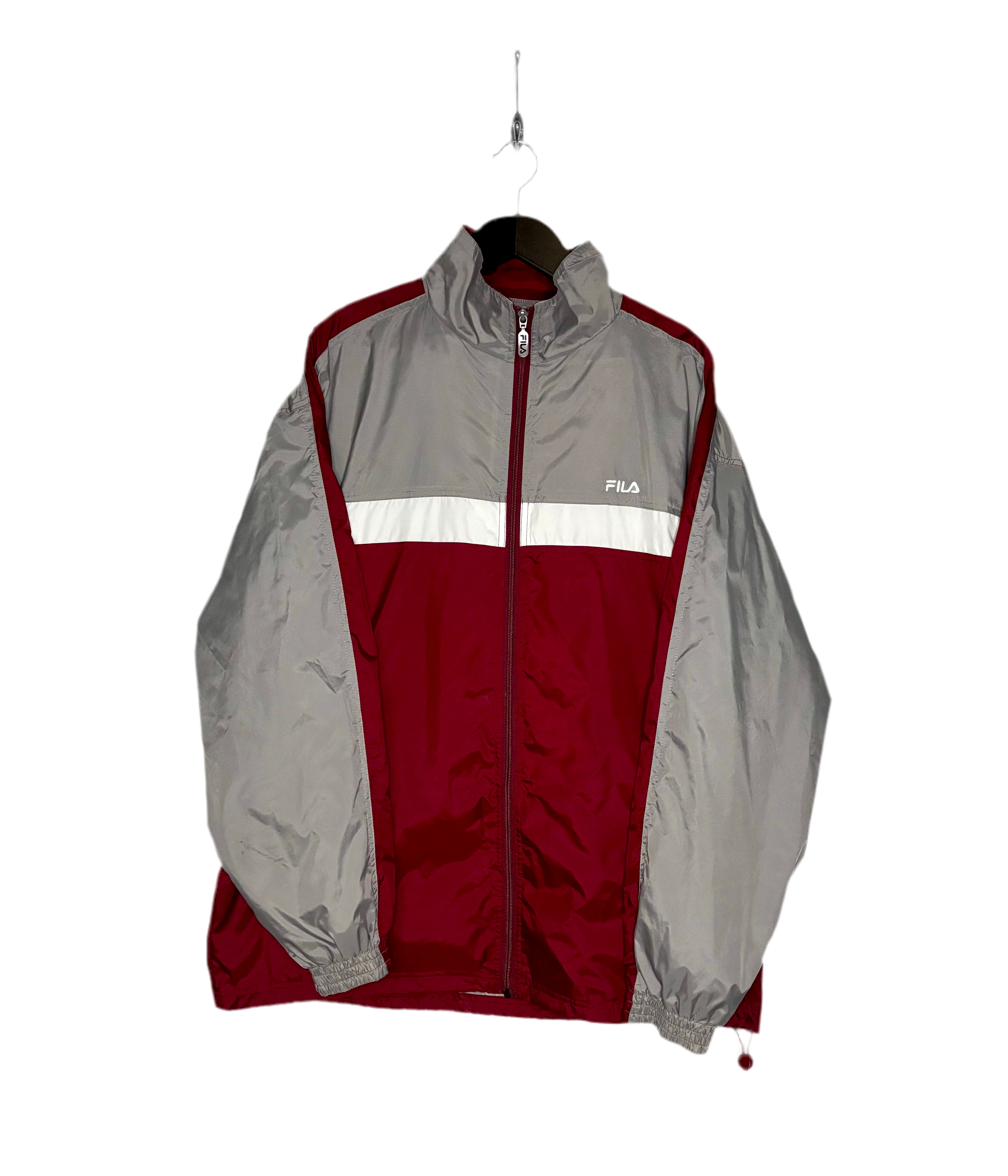 Fila Vintage Trainingsjacke Grau/Rot Größe XL