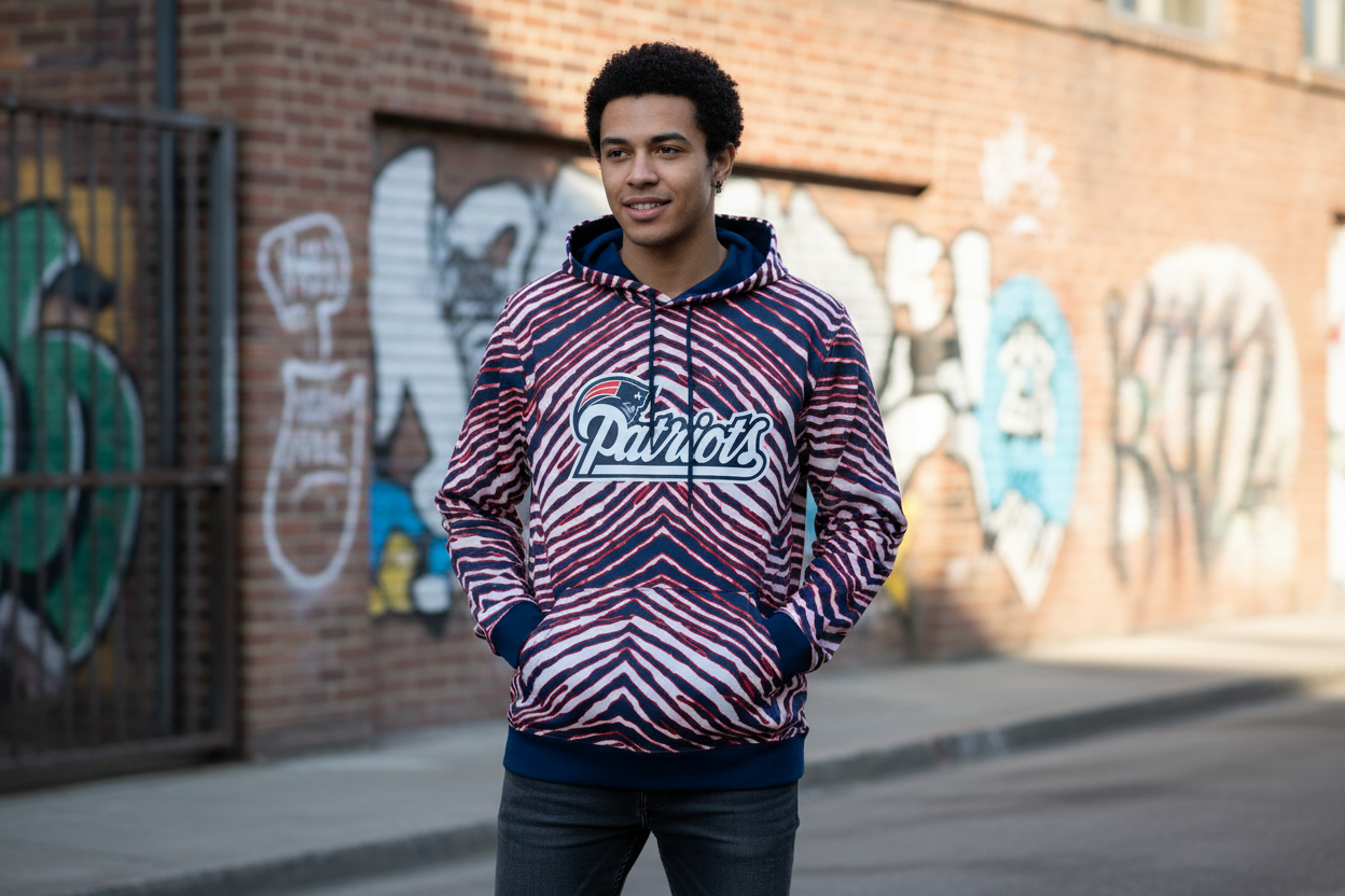 Sudadera con capucha NFL New England Patriots animal print talla XL