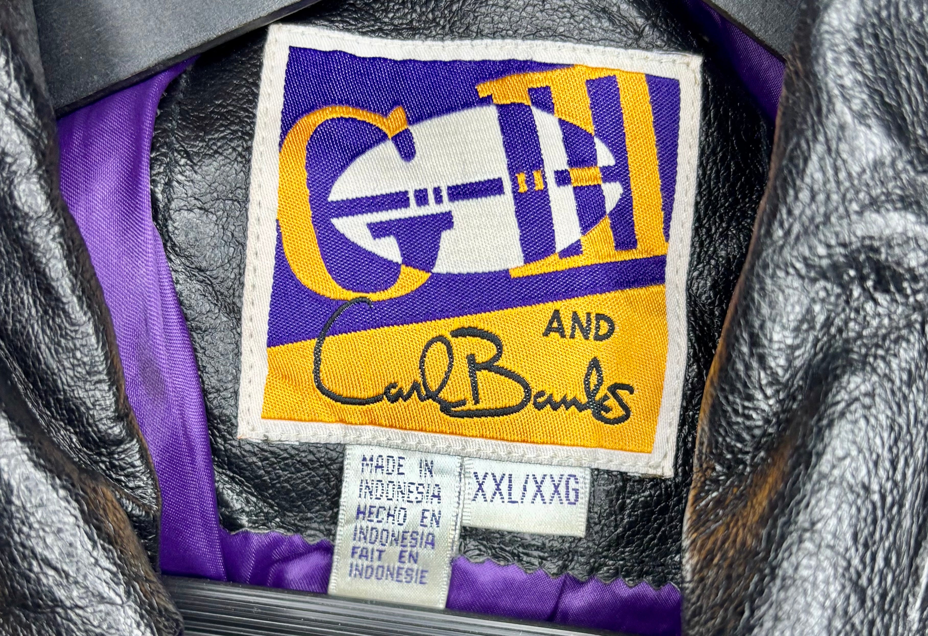NFL Vintage Lederjacke Minnesota Vikings G-III by Carl Banks Schwarz Größe XXL