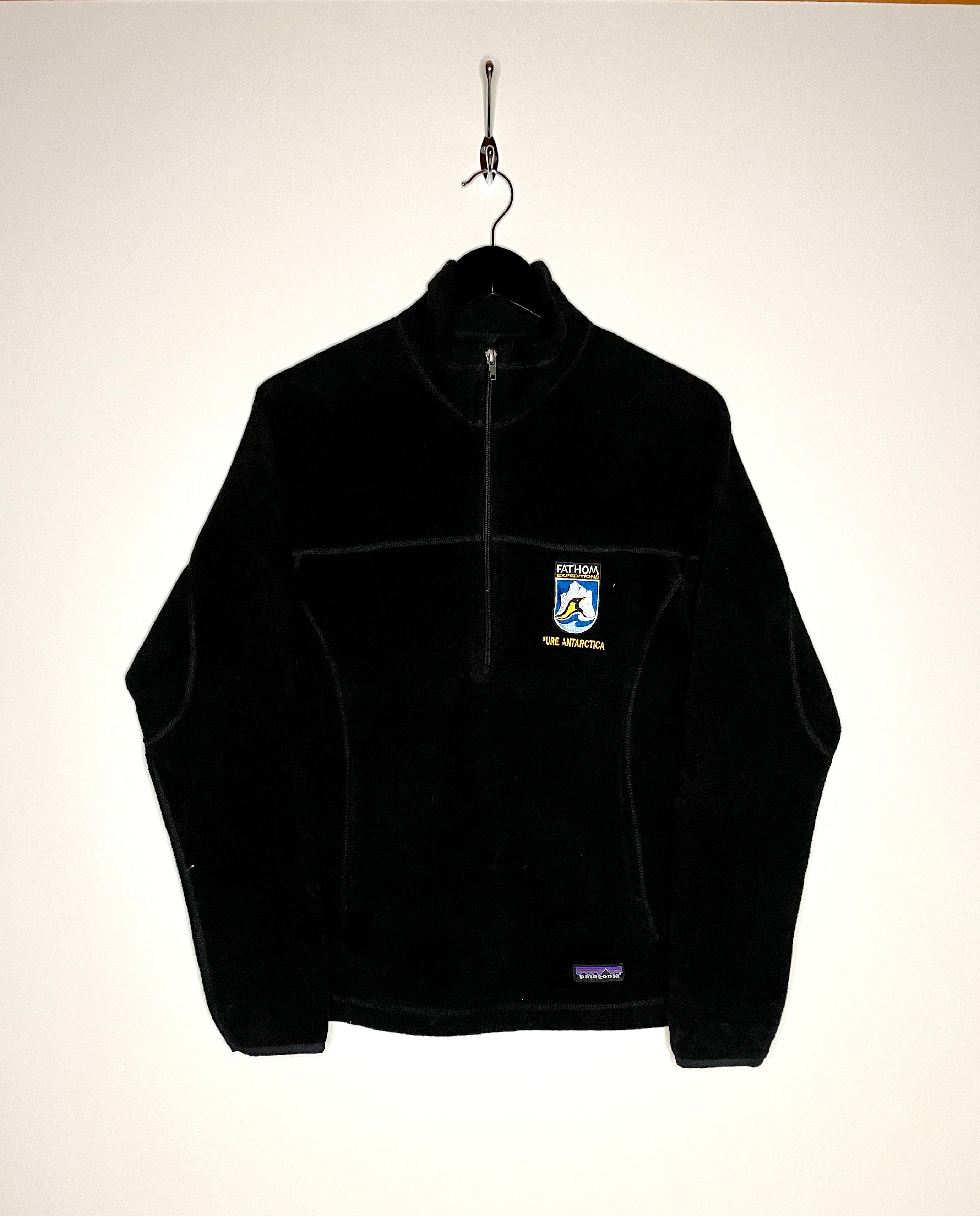 Patagonia Q-Zip Sweater Synchilla Fleece Schwarz Größe M