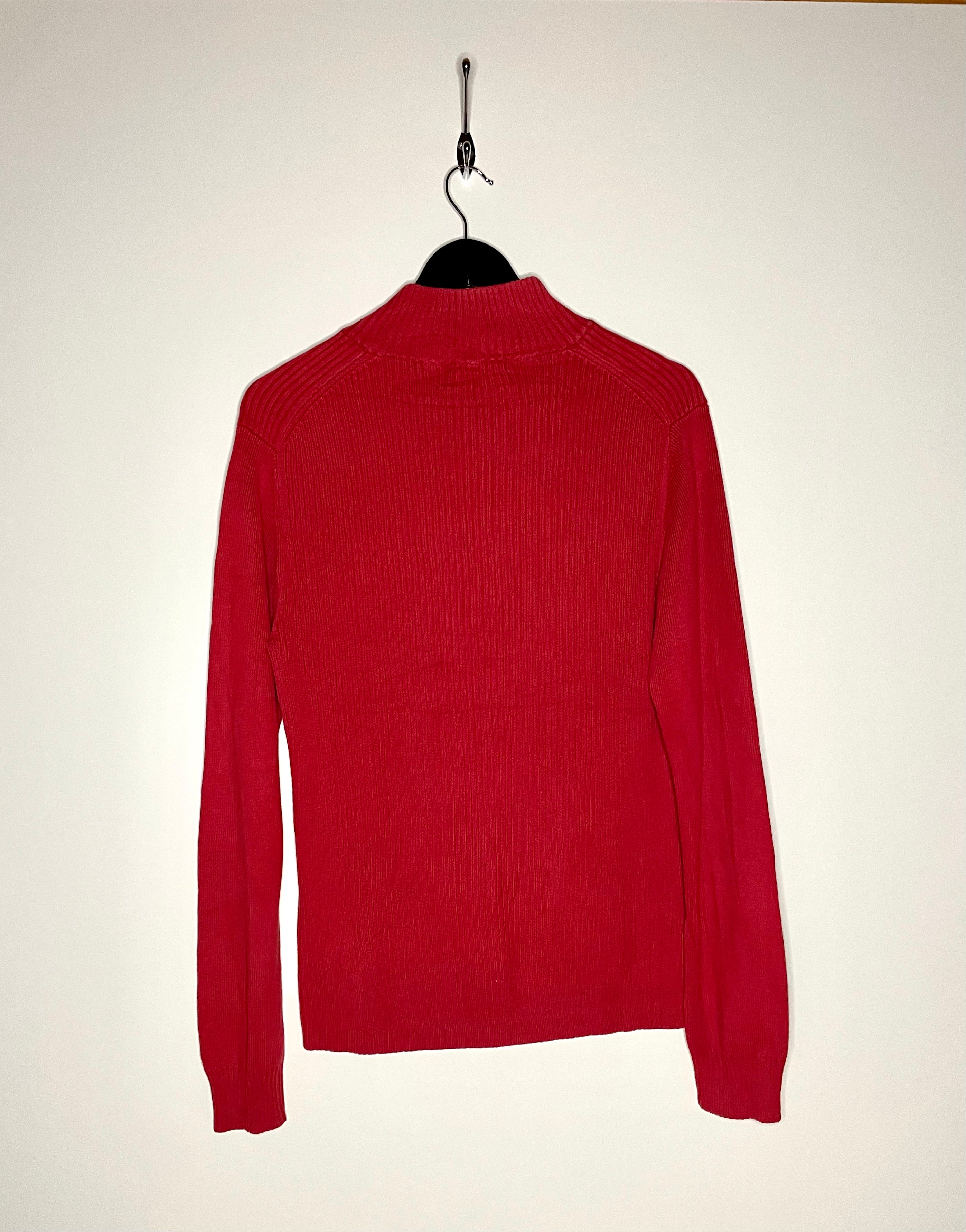 Tommy Hilfiger Vintage Q-Zip Pullover Rot Größe L
