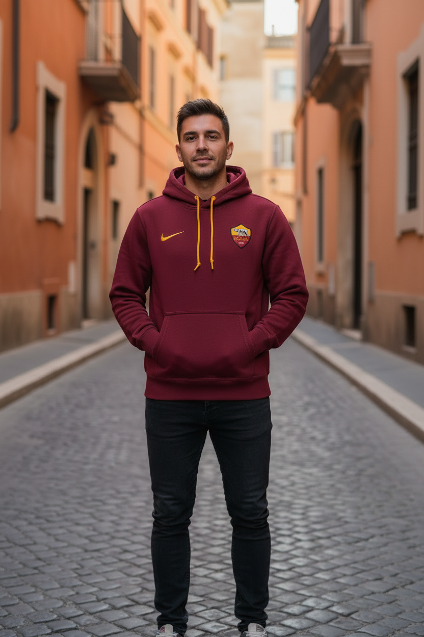 Nike Hoodie AS Rom Weinrot Größe S