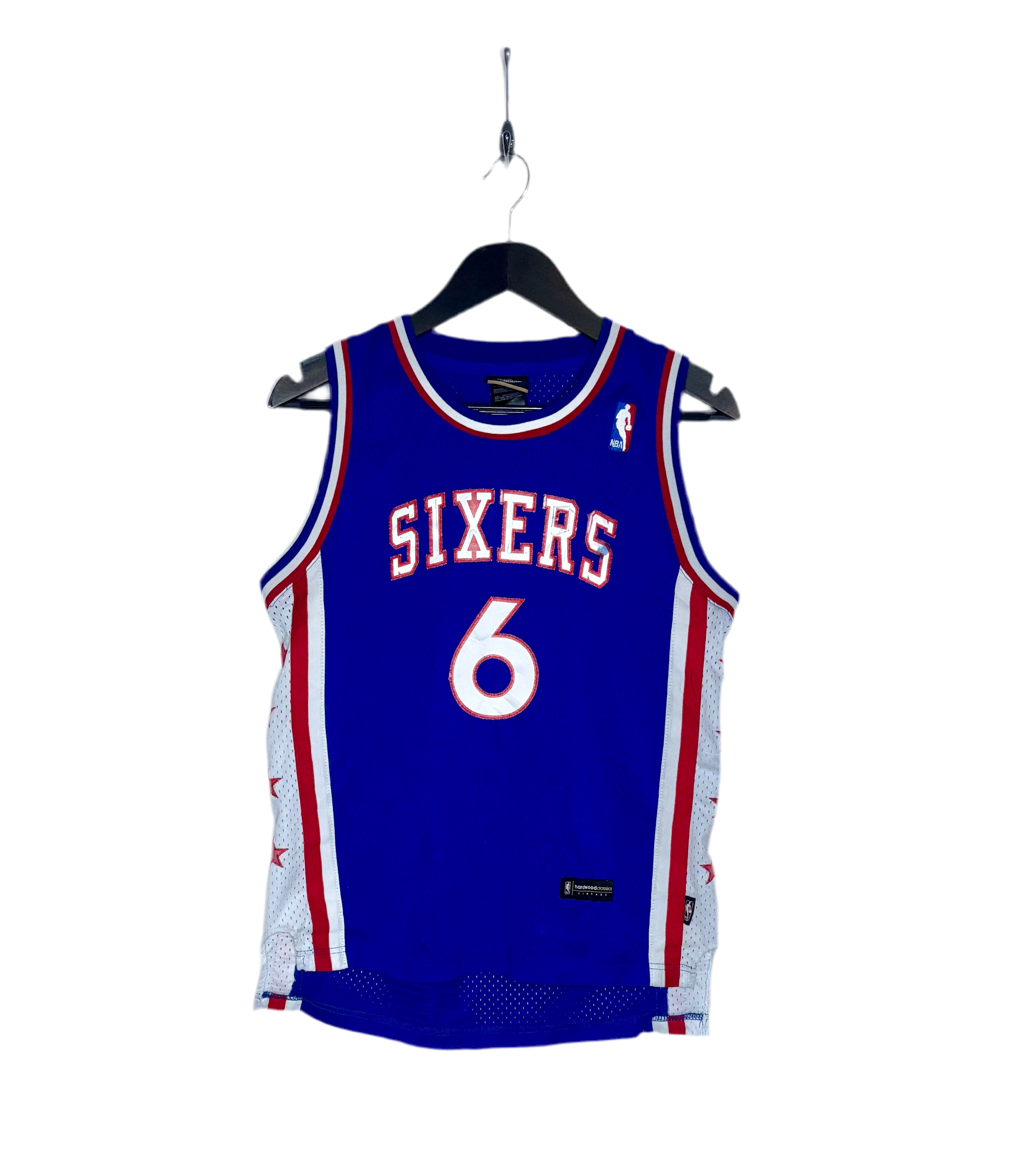 Reebok NBA Vintage Sixers Jersey #6 Julius Erving Blau Größe L Kinder