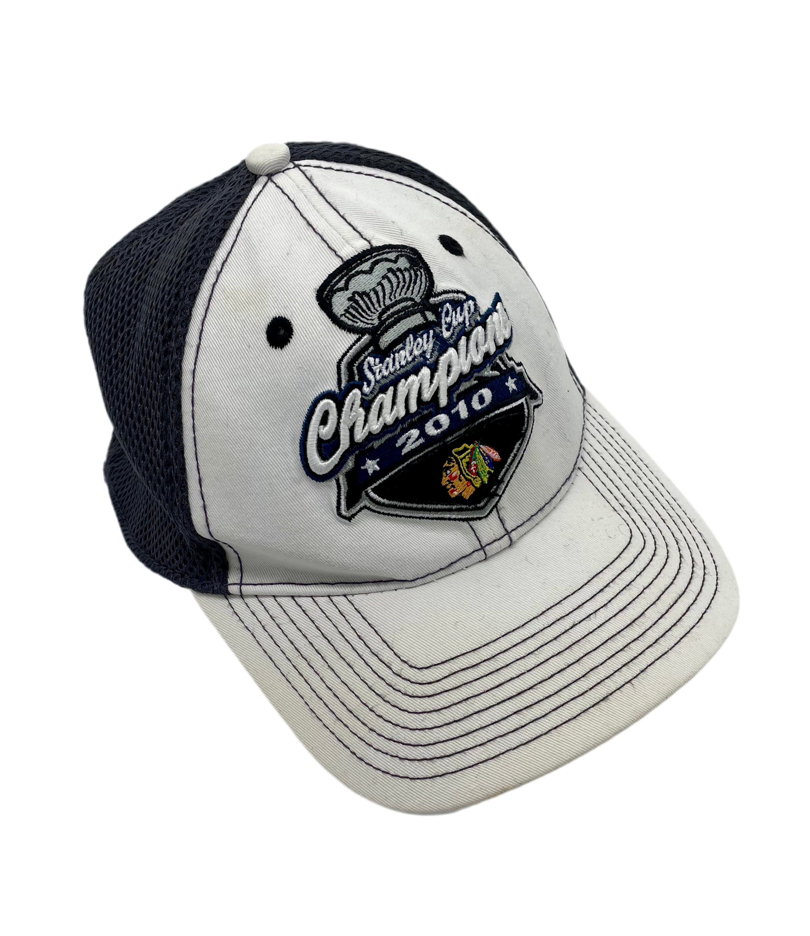 New Era Fitted Mash Cap Stanley Cup Champion 2010 Chicago Blackhawks Weiß/Schwarz