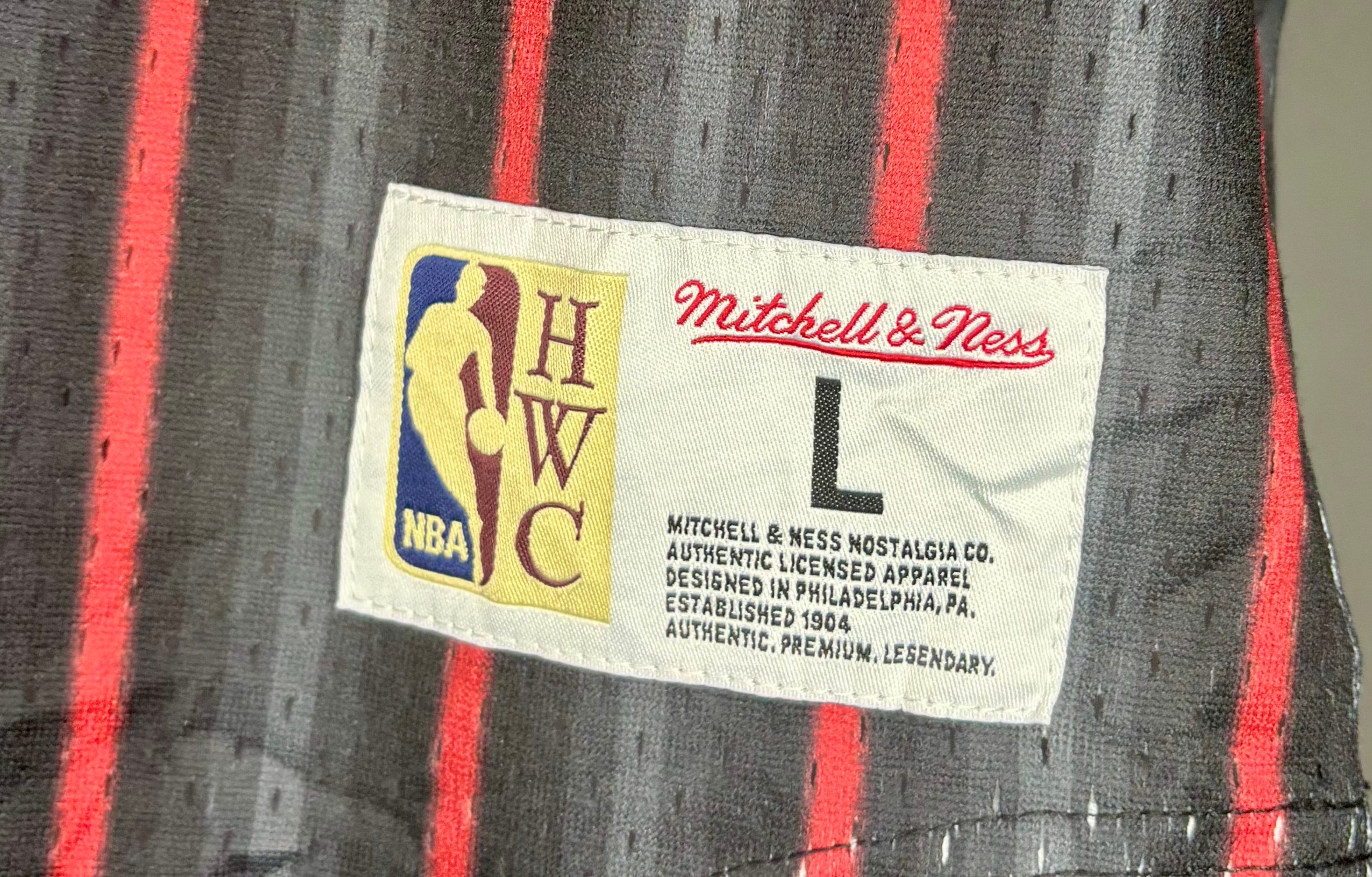 Mitchell & Ness Chicago HWC Pinstripe Jersey Schwarz Größe L