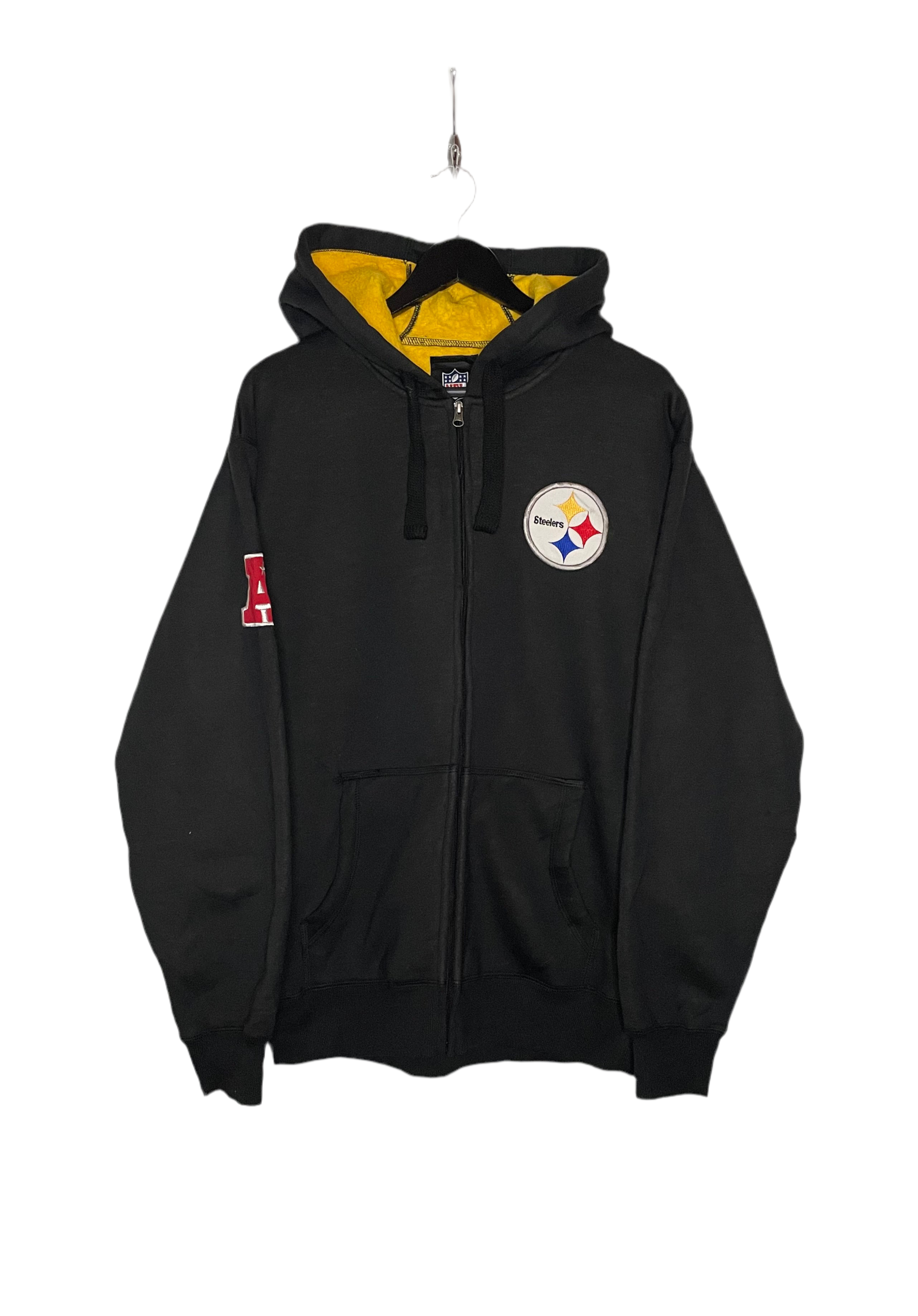 NFL Sweatshirt Jacke Pittsburgh Steelers Schwarz Größe L