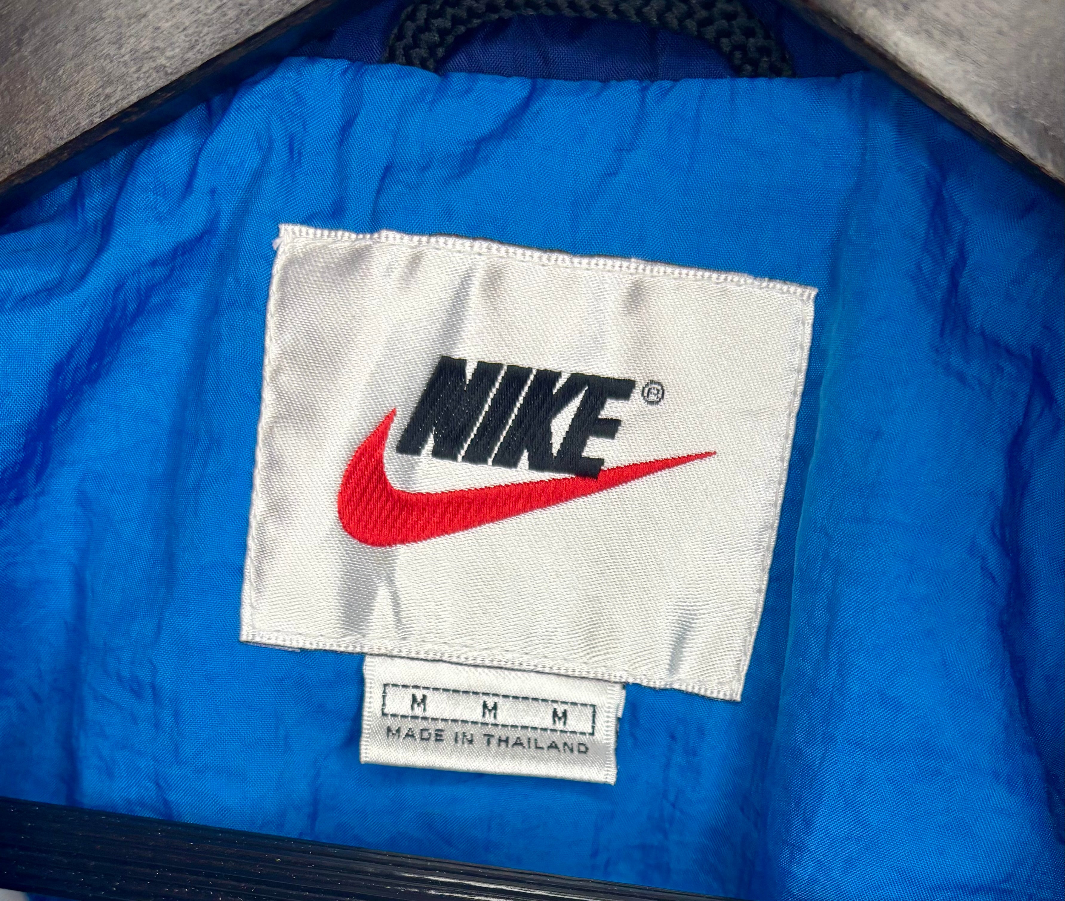 Nike Vintage Track Jacket Logo Print Back Blau Größe M