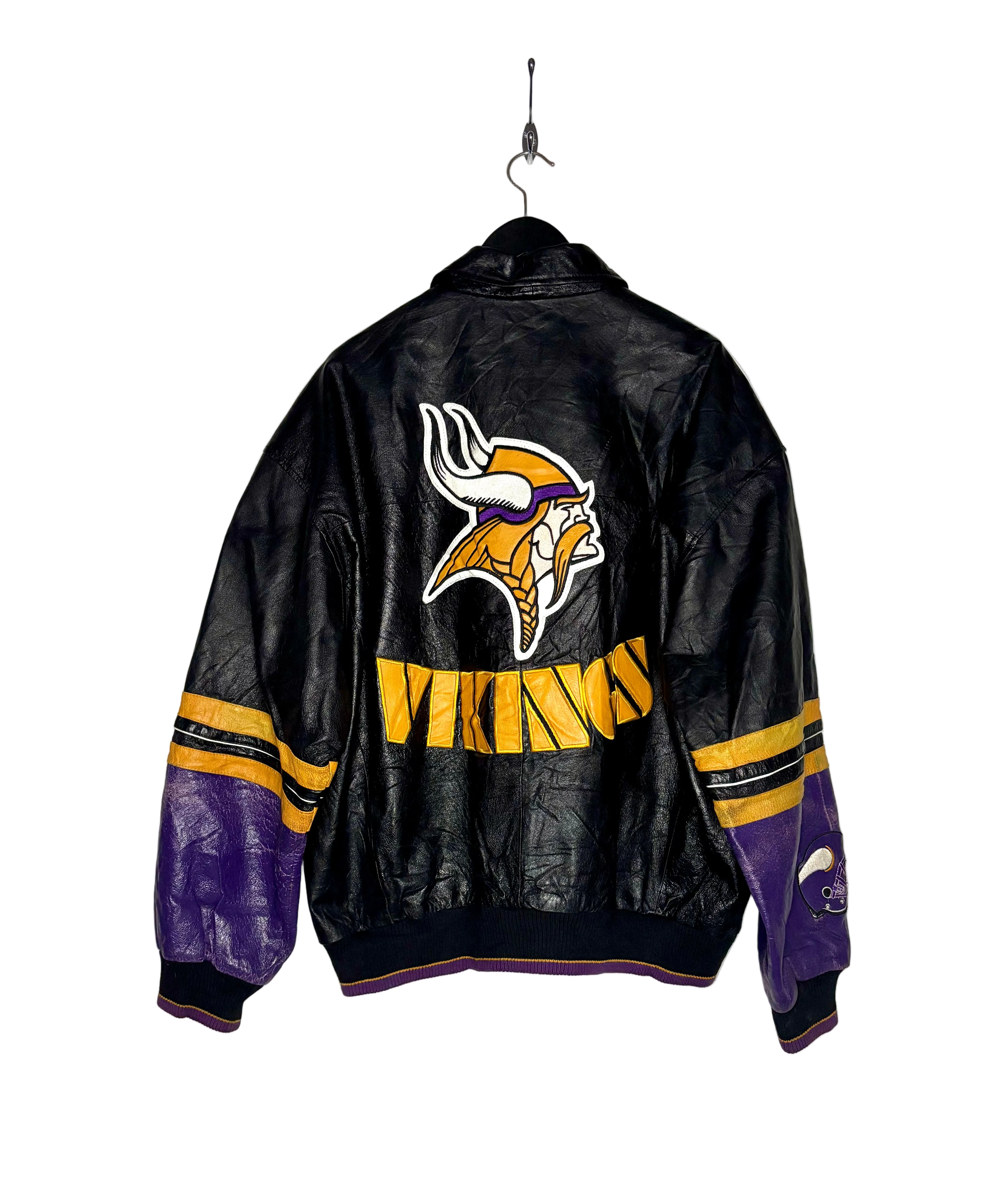 NFL Vintage Lederjacke Minnesota Vikings G-III by Carl Banks Schwarz Größe XXL