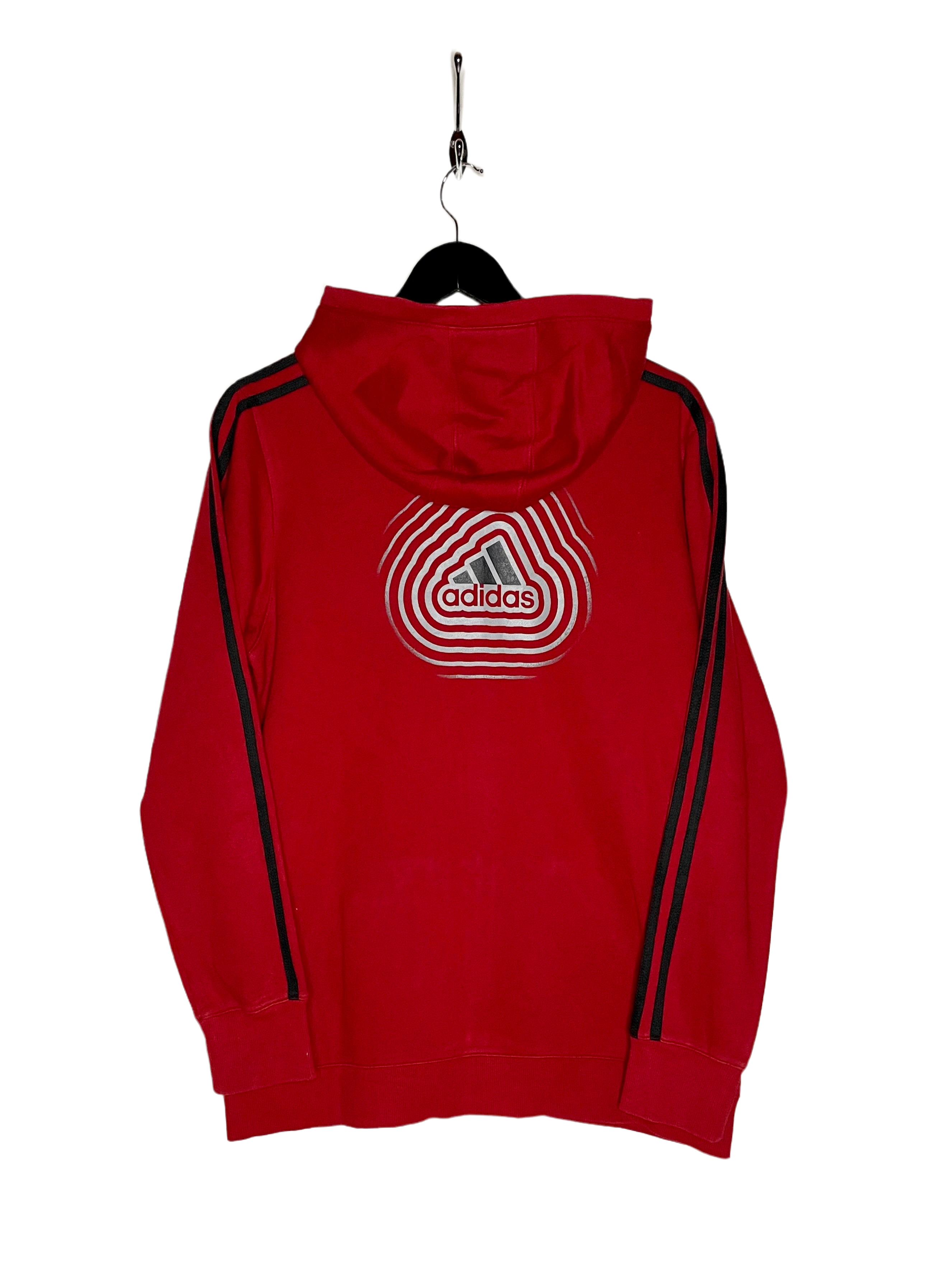 Adidas Vintage Zip Hoodie Red Size M