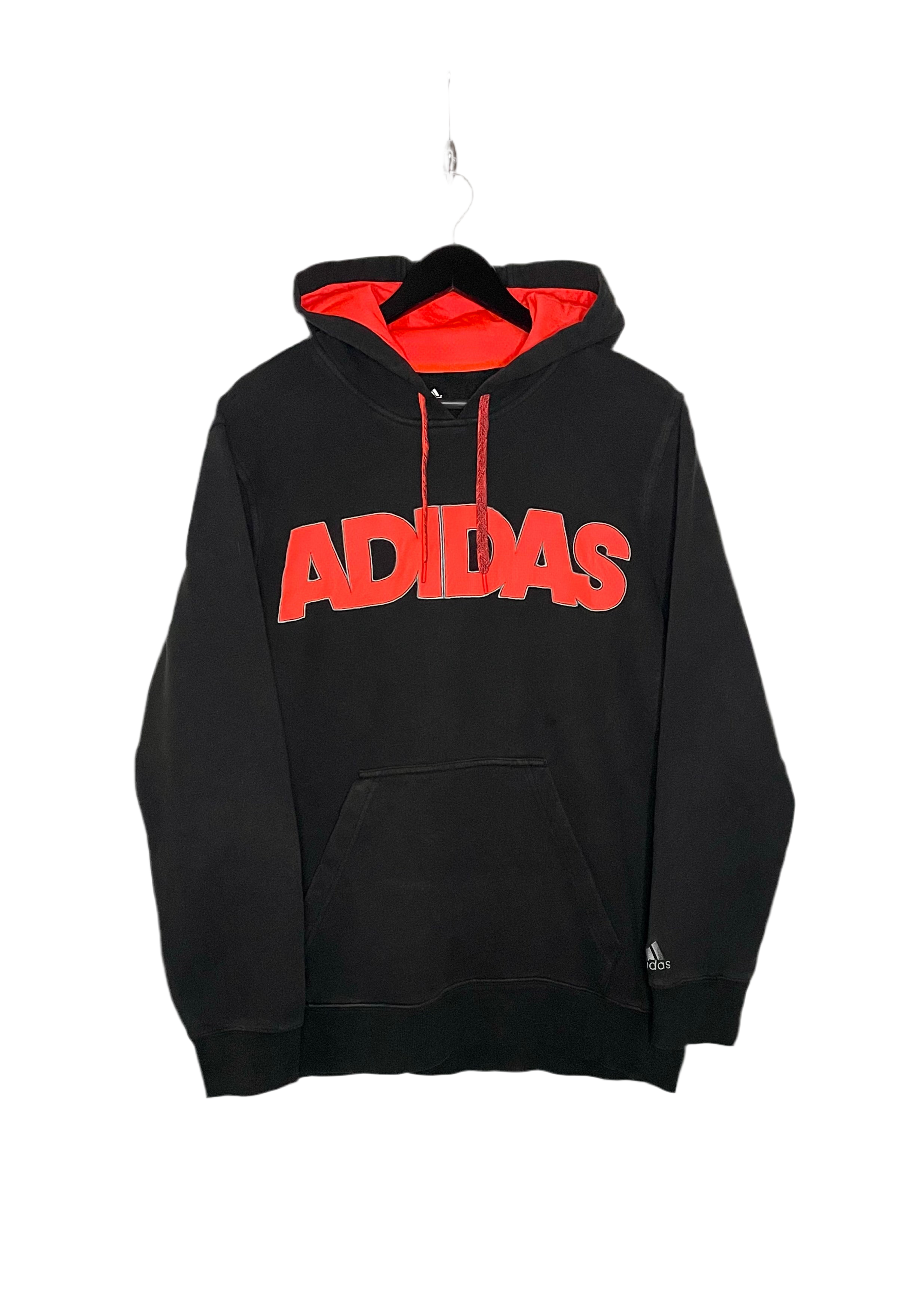 Adidas Vintage Hoodie bestickt Schwarz Größe L