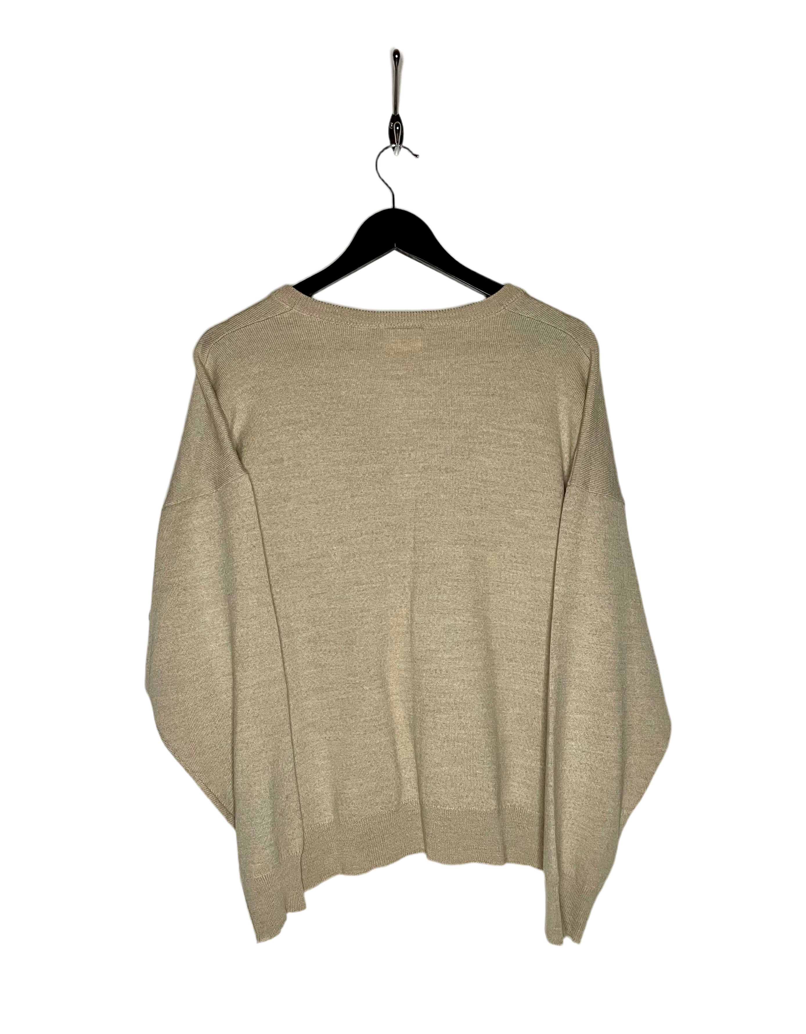 Lacoste V-Neck Sweater Beige Size L