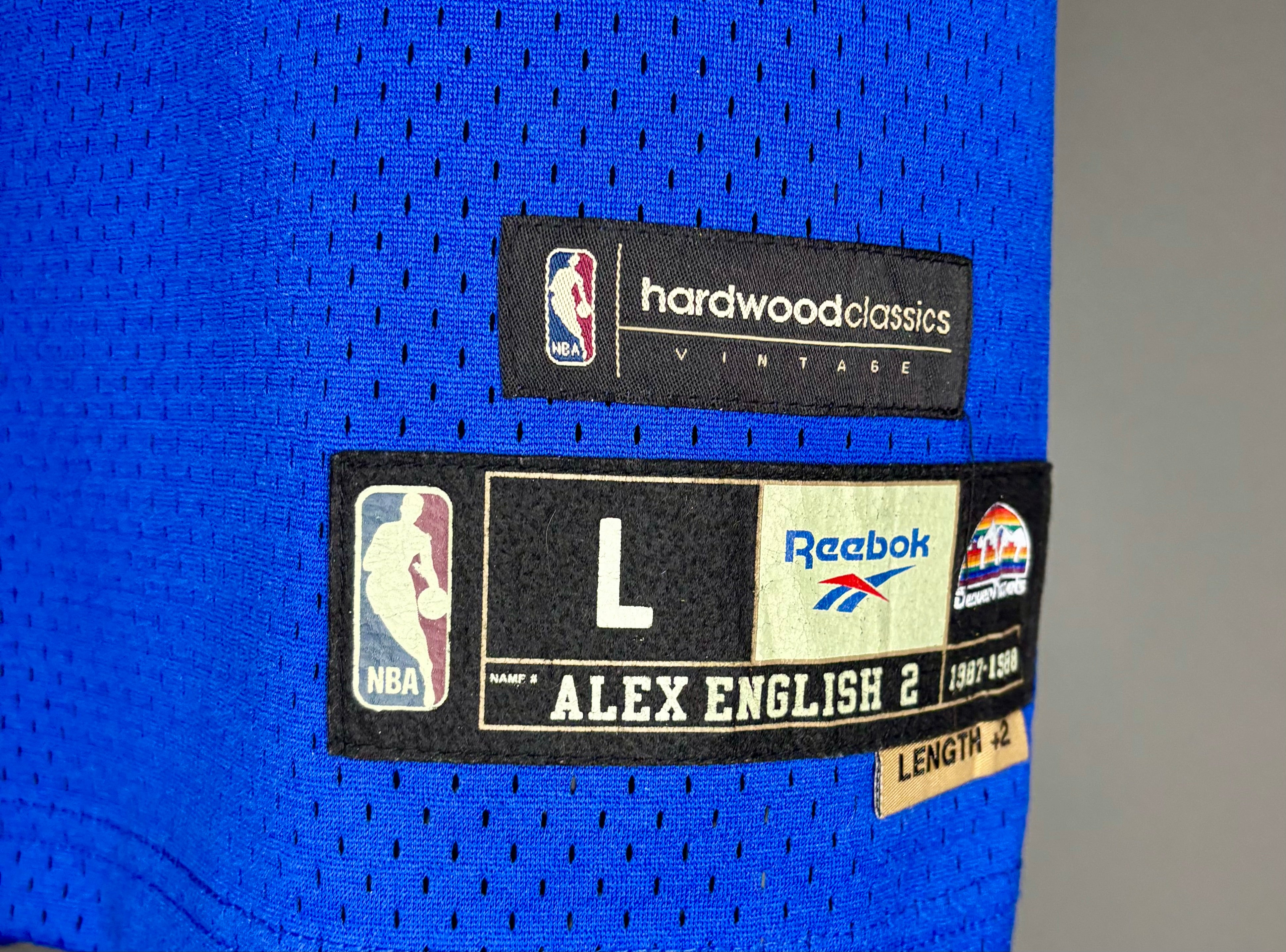 Reebok Vintage NBA Denver Nuggets Jersey #2 Alex English Blau Größe L