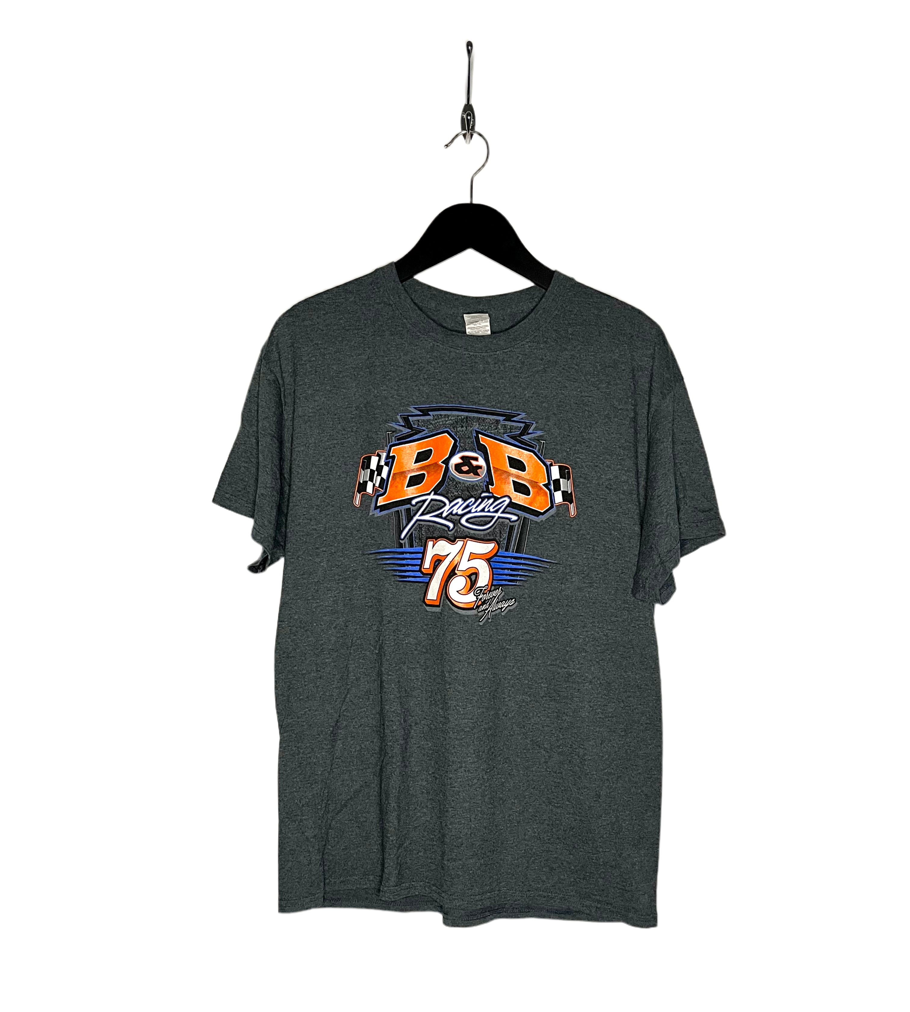 Gildan Racing T-Shirt Gray Size L