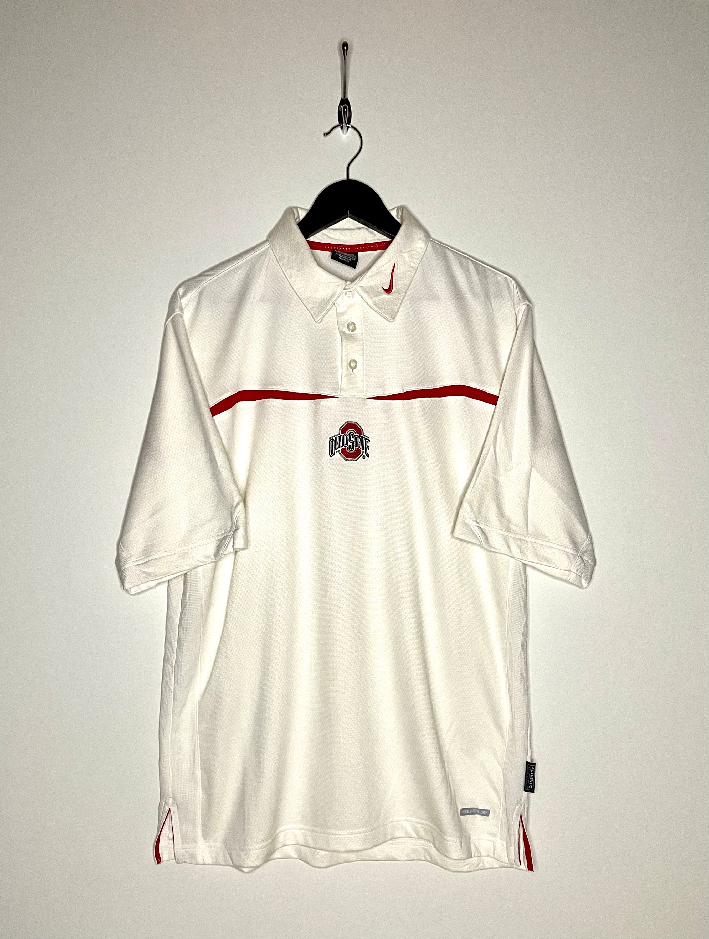 Nike Poloshirt Ohio State Weiß/Rot Größe M
