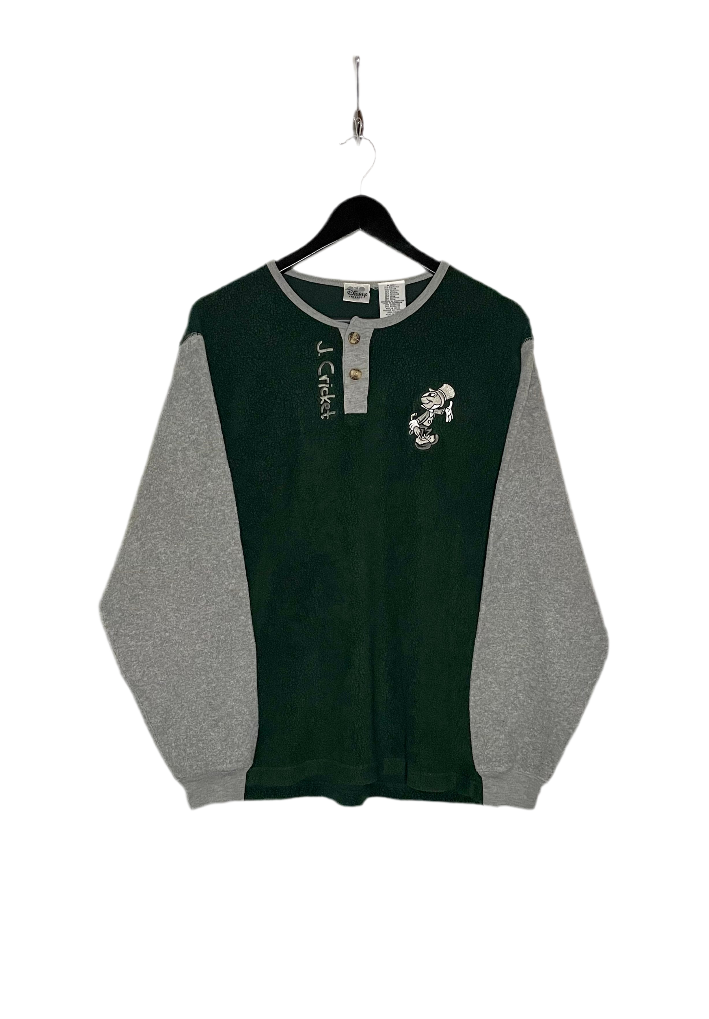 Disney Fleece Pullover Jiminy Cricket Grün/Grau Größe S