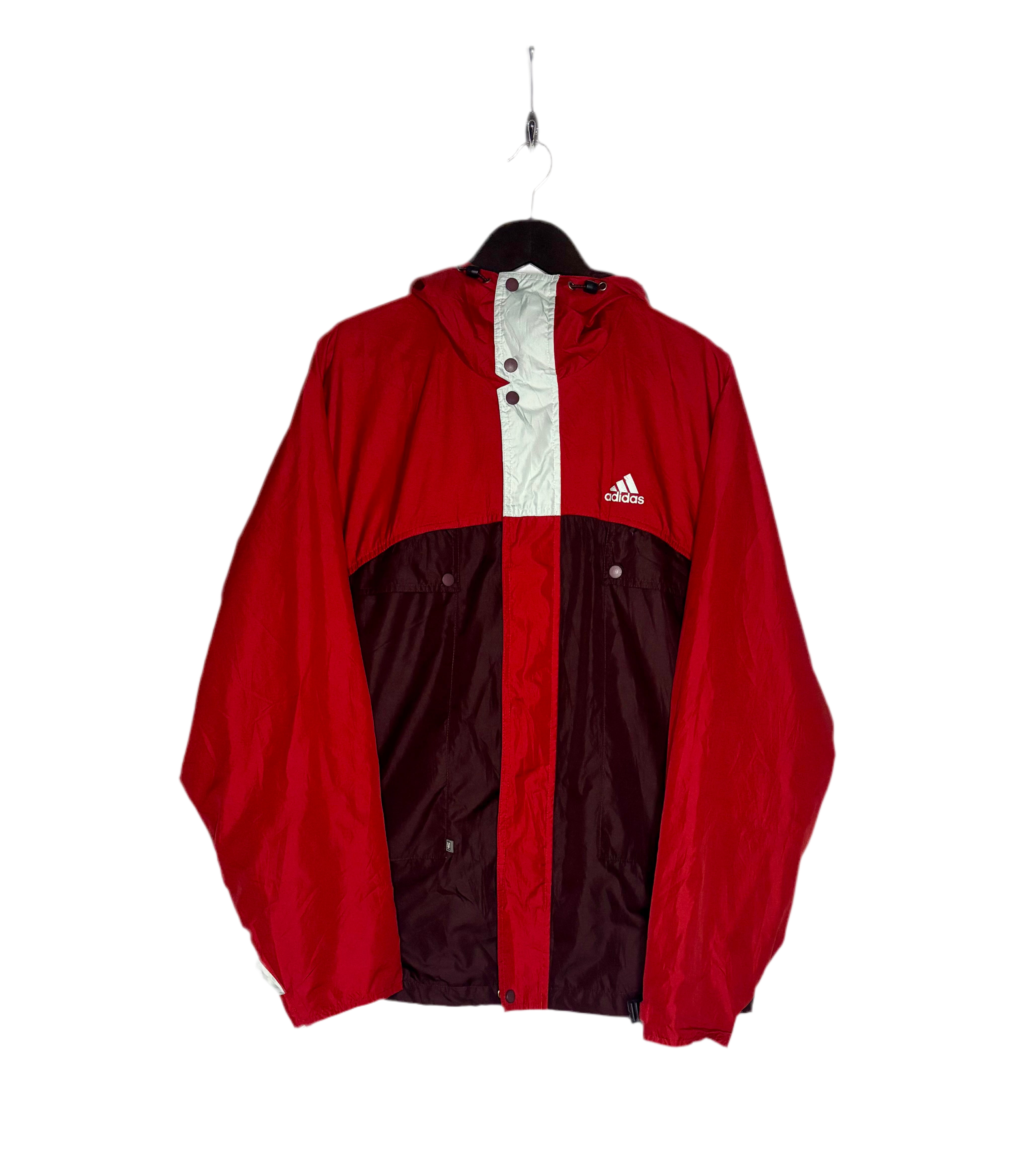 Adidas Vintage Windbreaker Jacke Rot Größe L