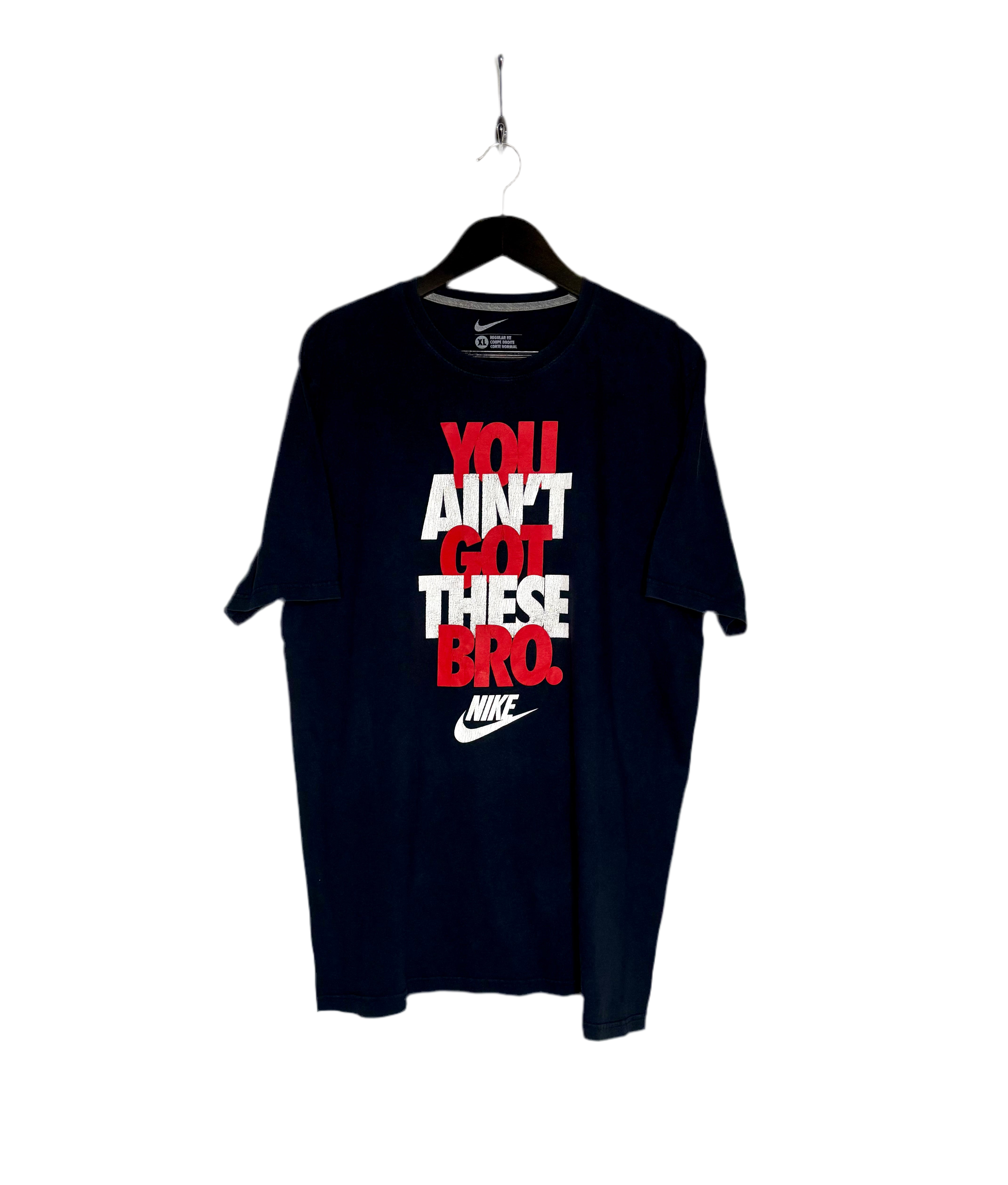 Nike Vintage Graphic T-Shirt You Ain‘t Got These Bro Schwarz Größe XL