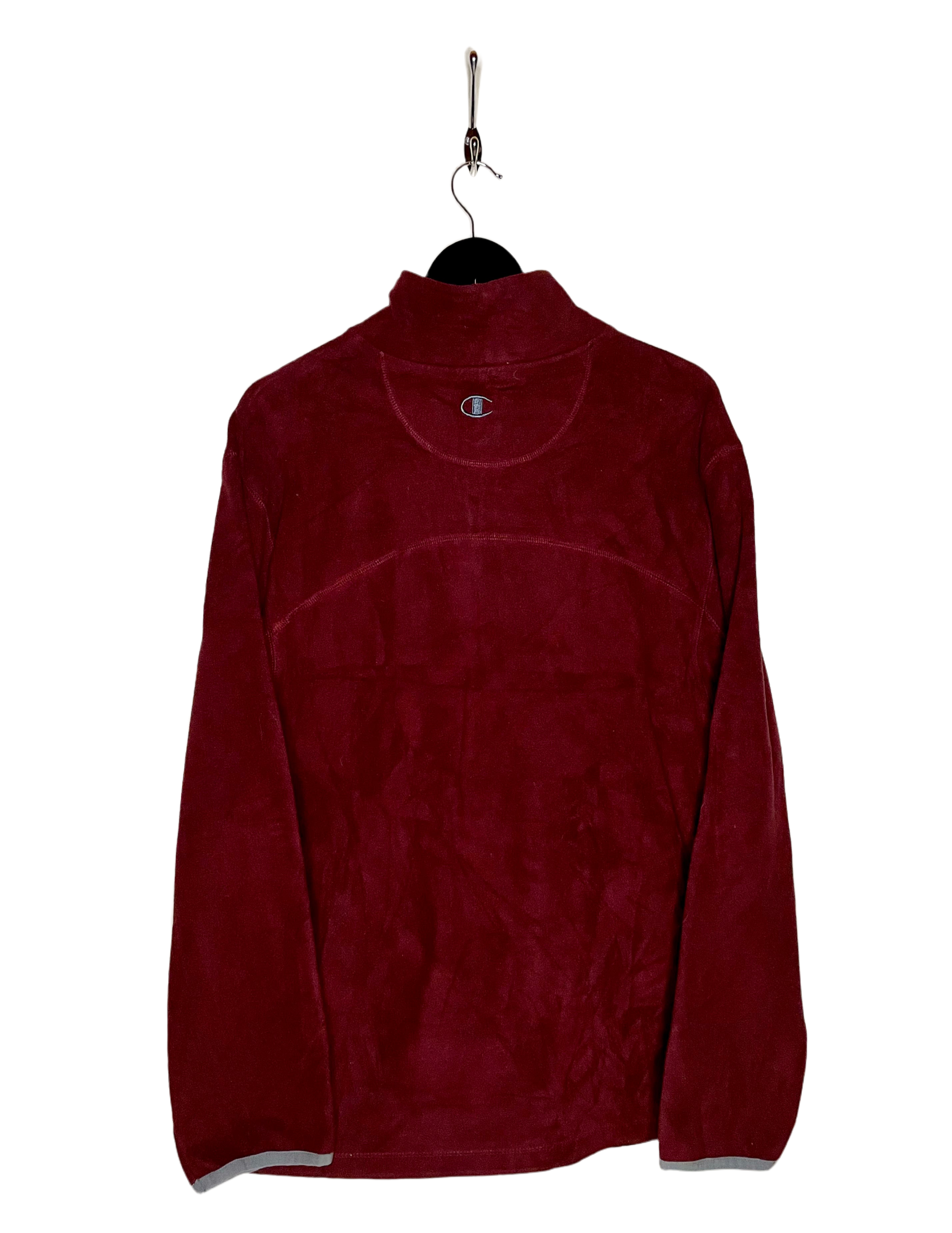 Champion Zip Fleece Sweater Wine Red Size XL