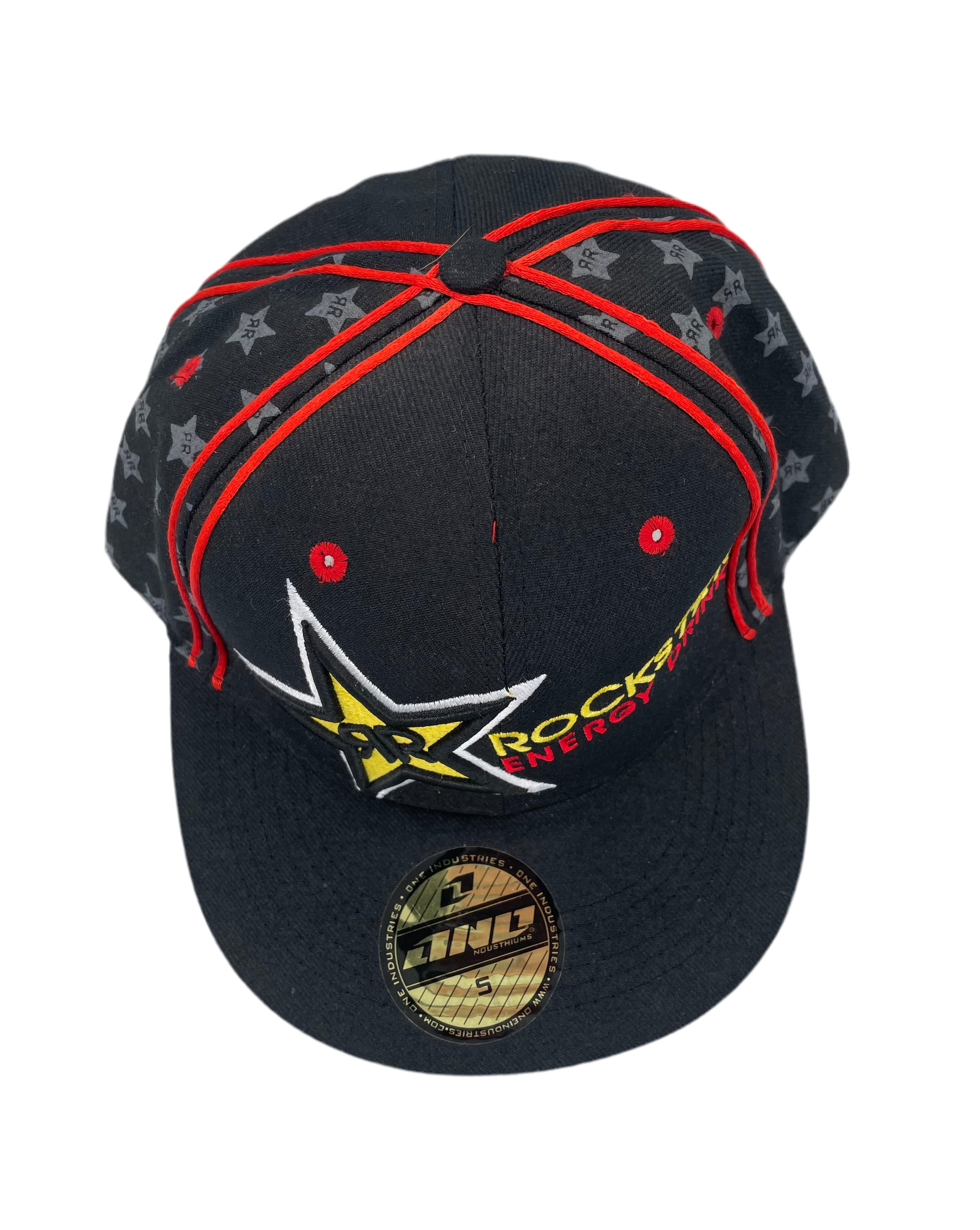 One Industries Fitted Cap Rockstar Energy Drink Schwarz Größe S