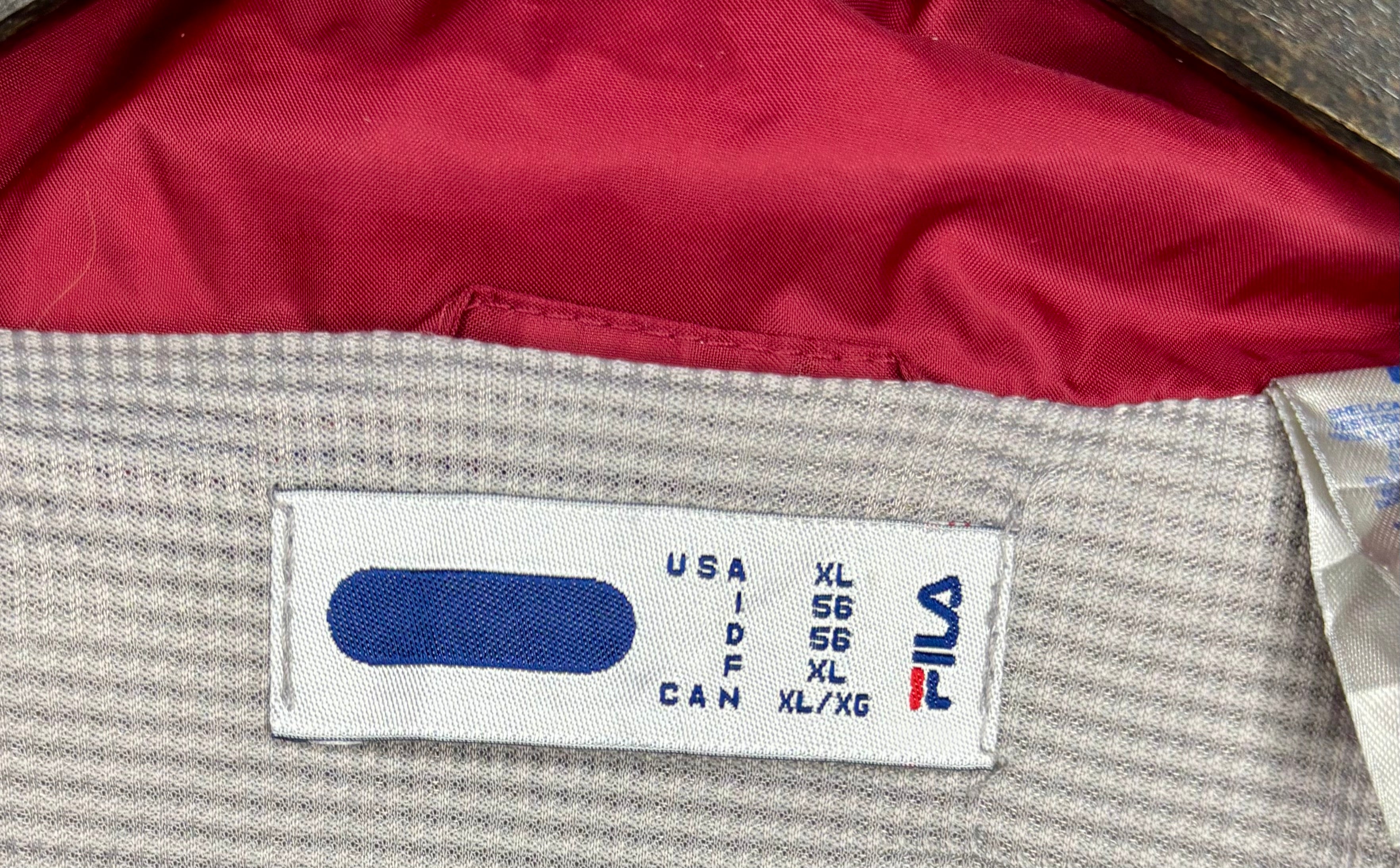 Fila Vintage Trainingsjacke Grau/Rot Größe XL