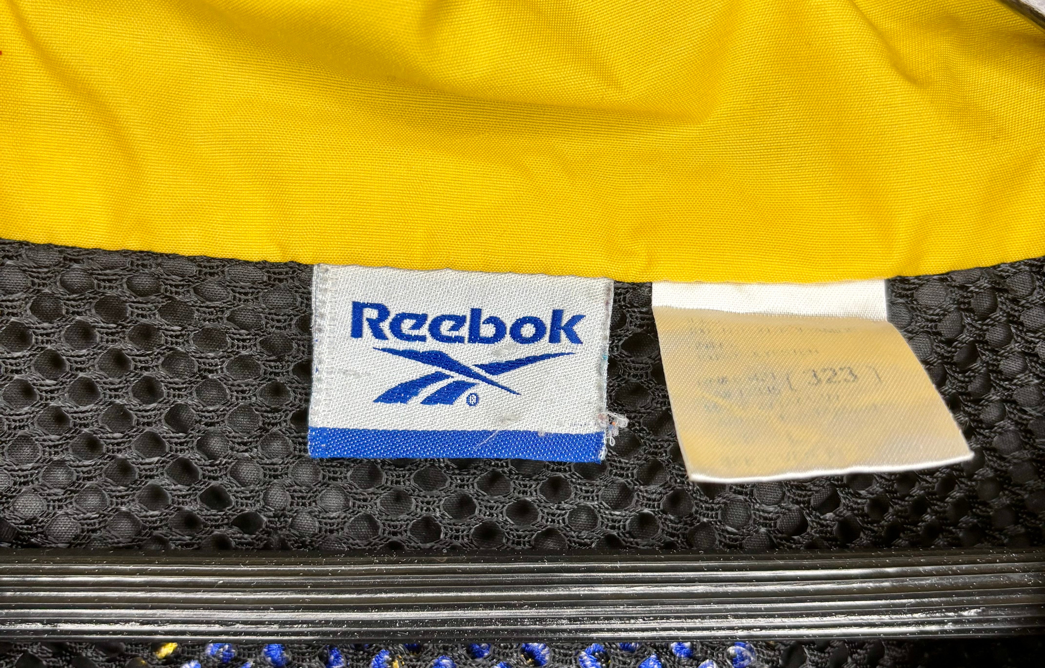 Reebok Vintage Windbreaker Schwarz/Gelb/Blau Größe L