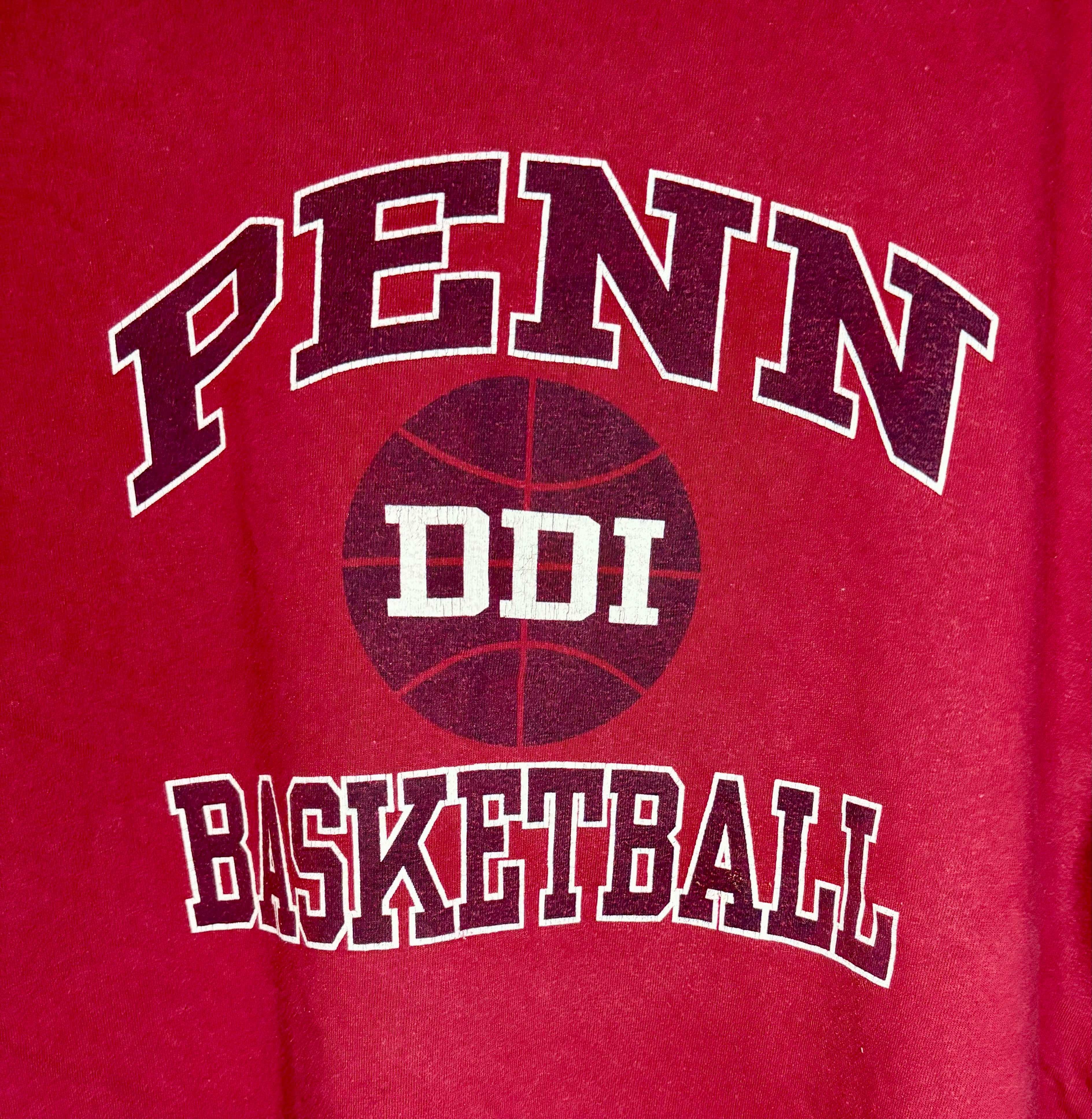 Reebok Vintage Penn DDI Basketball T-Shirt Rot Größe XL