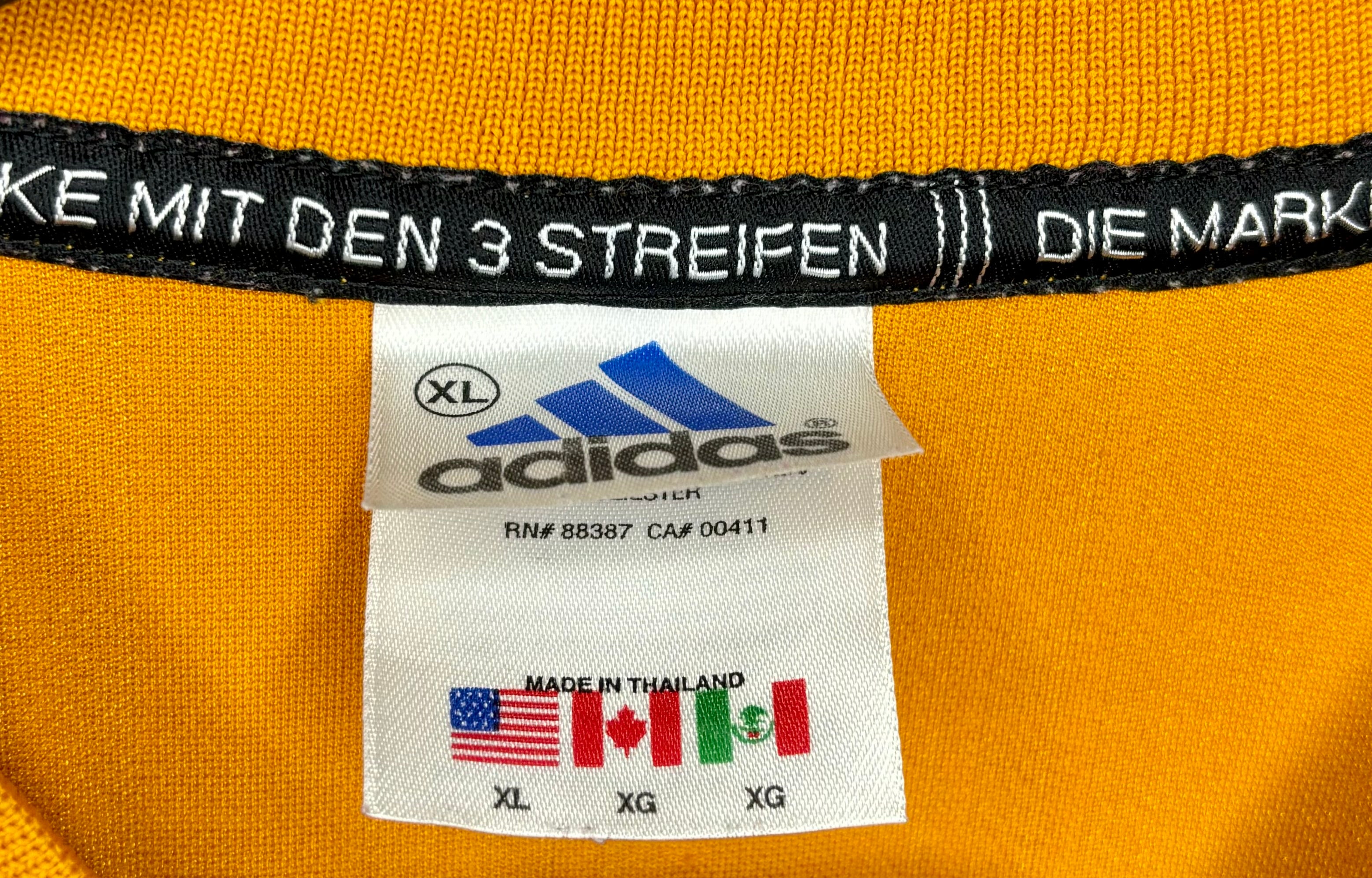 Adidas Vintage T-Shirt Gelb Größe XL