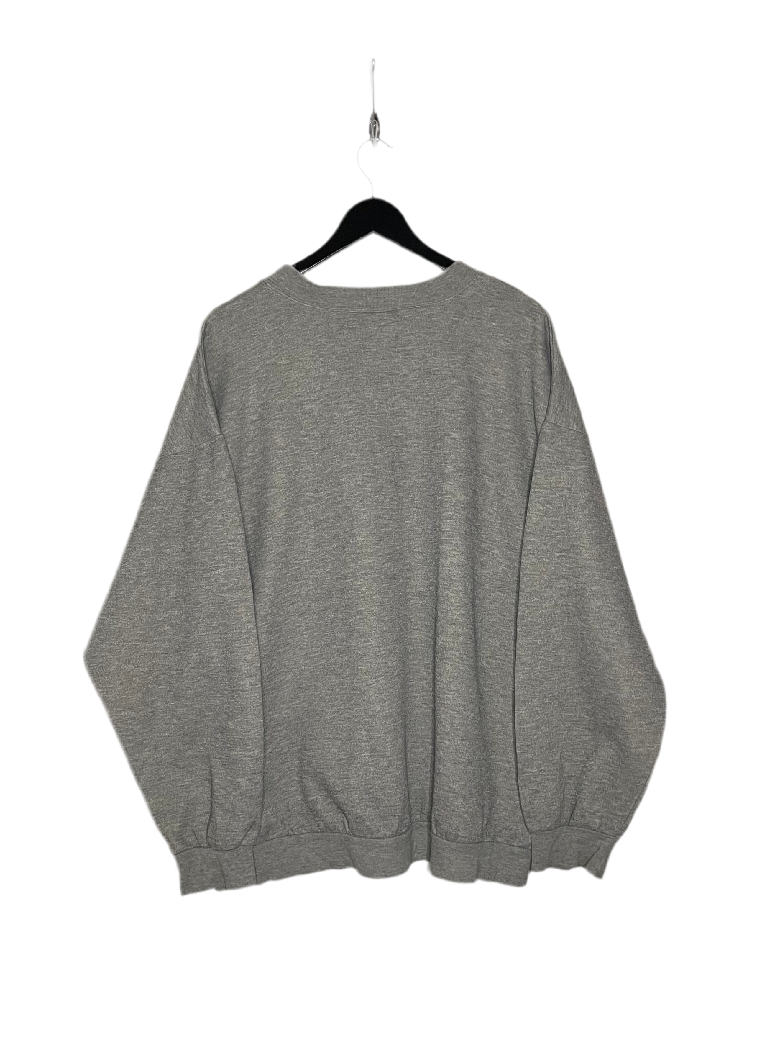 Adidas Vintage Sweater Bestickt Grau Größe XL