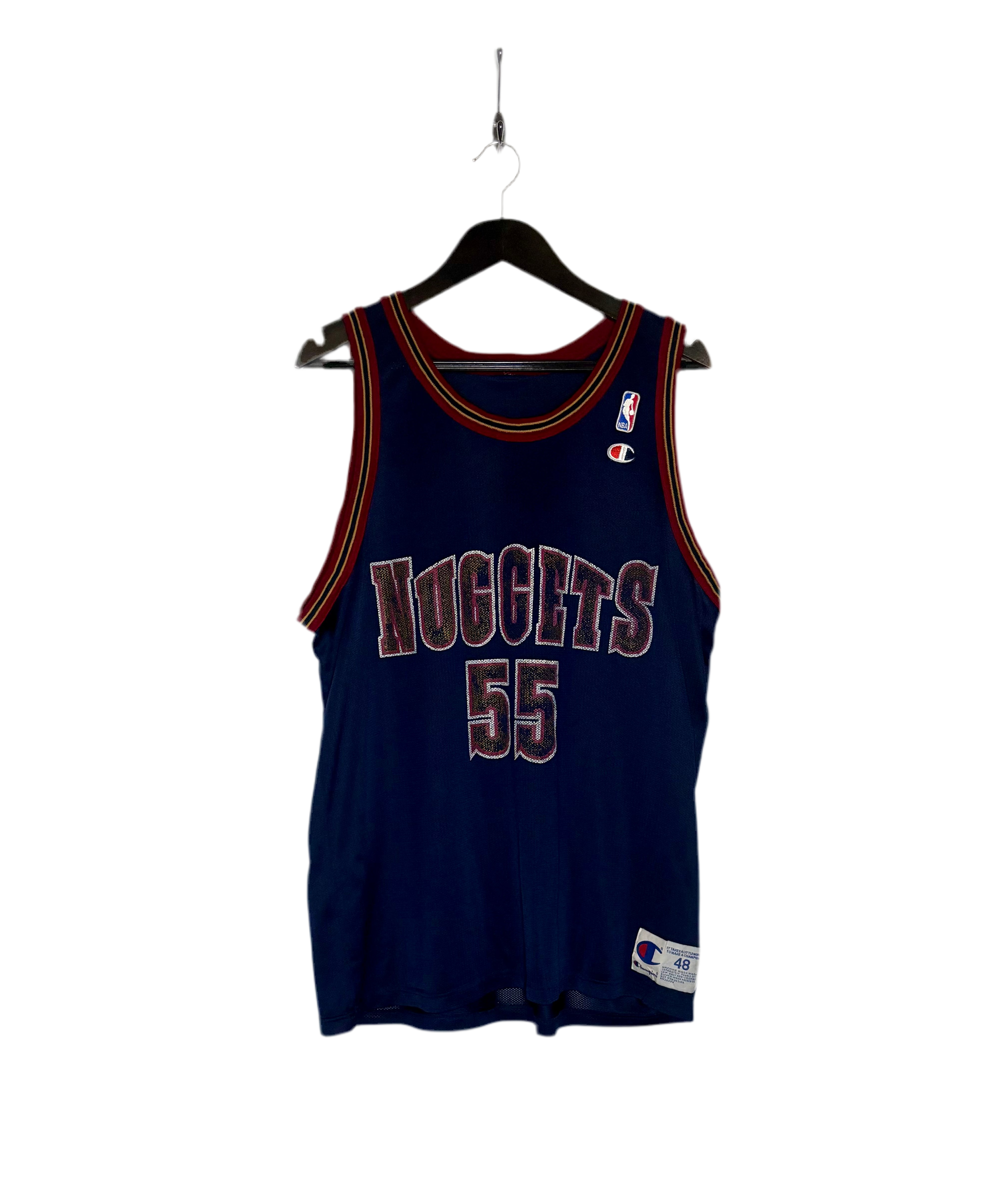 Champion NBA Vintage Denver Nuggets Jersey #55 Dikembe Mutombo Blau Größe L