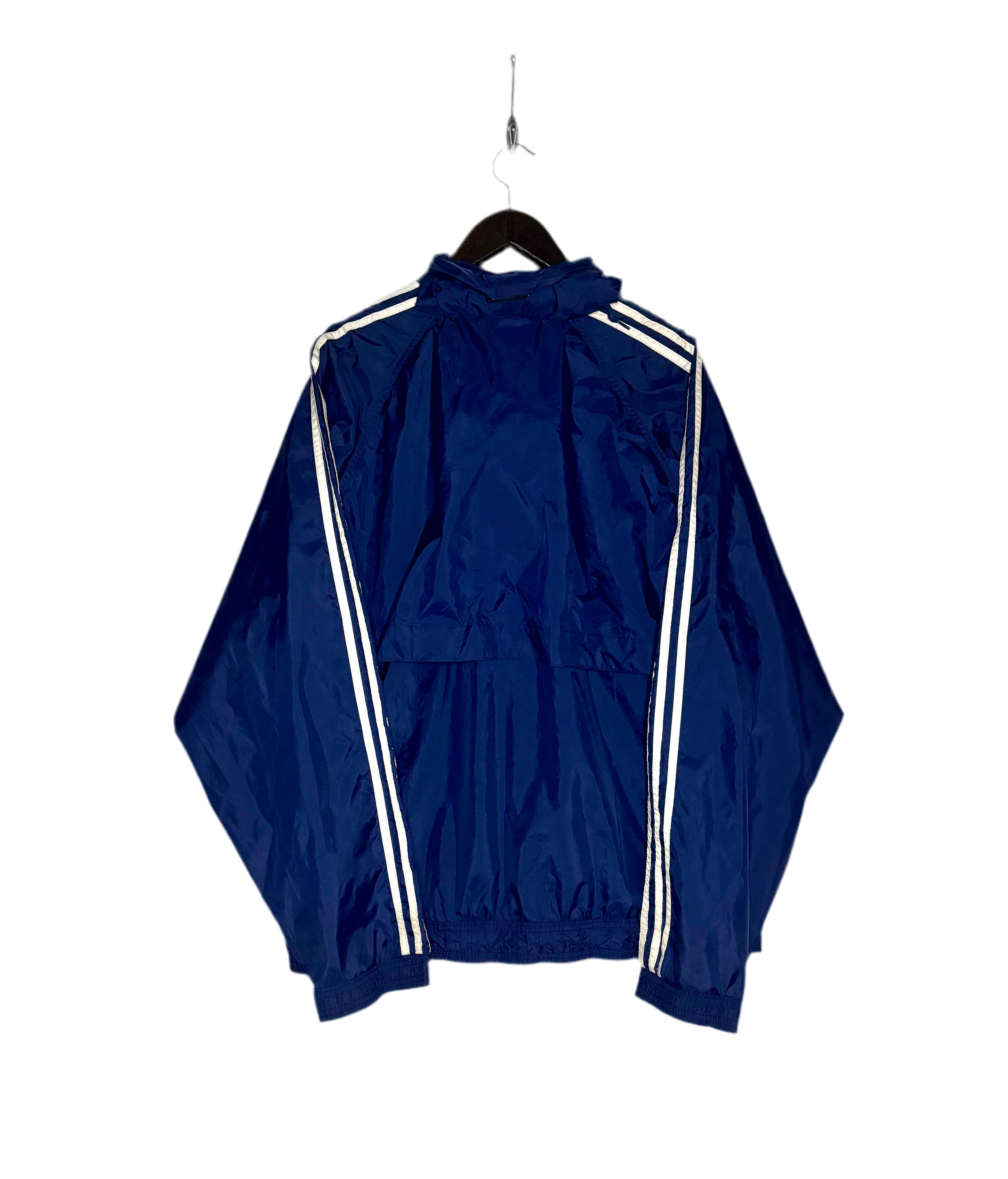 Adidas Vintage Windbreaker Kapuzenjacke Blau Größe M