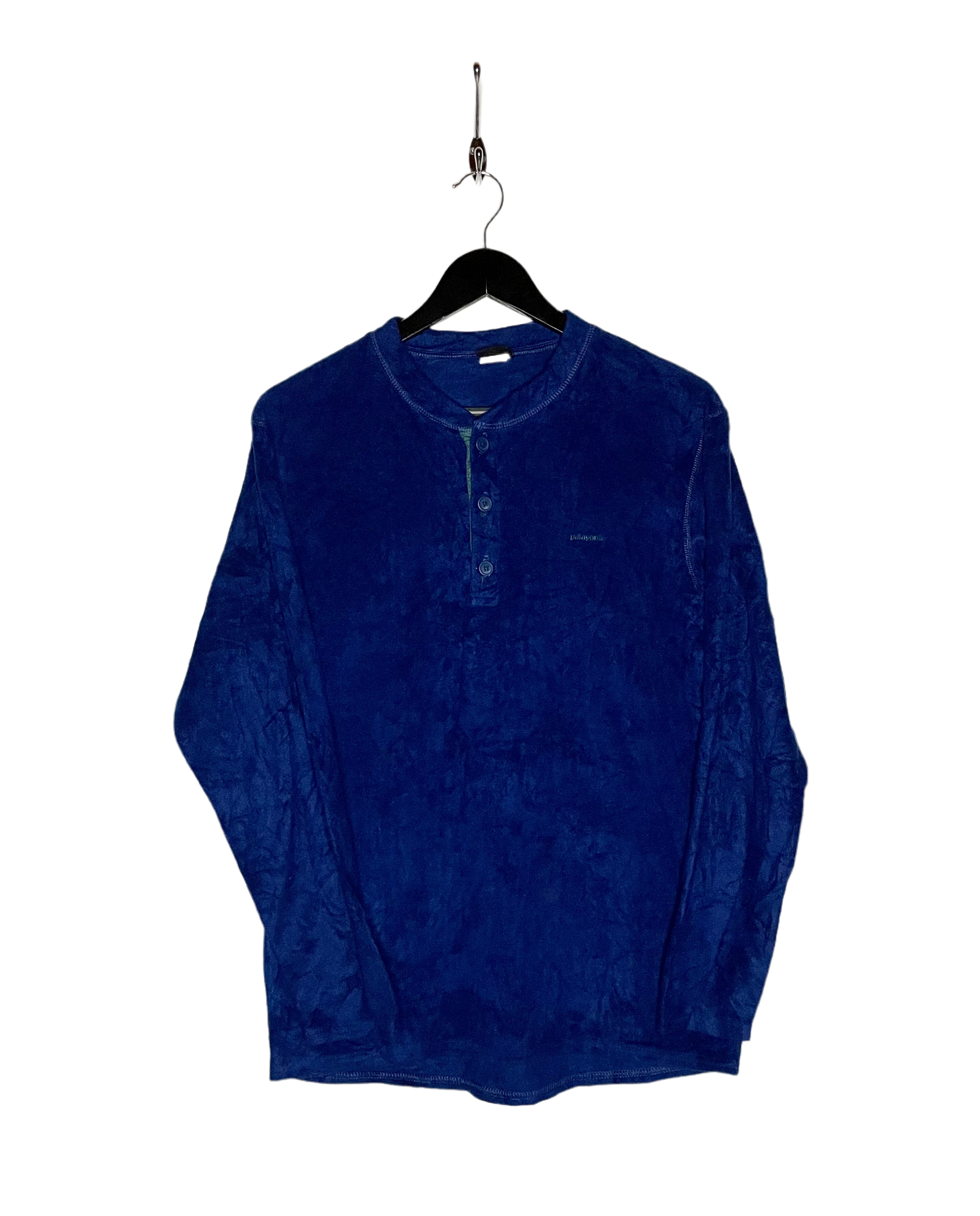 Patagonia fleece sweater with button placket blue size M