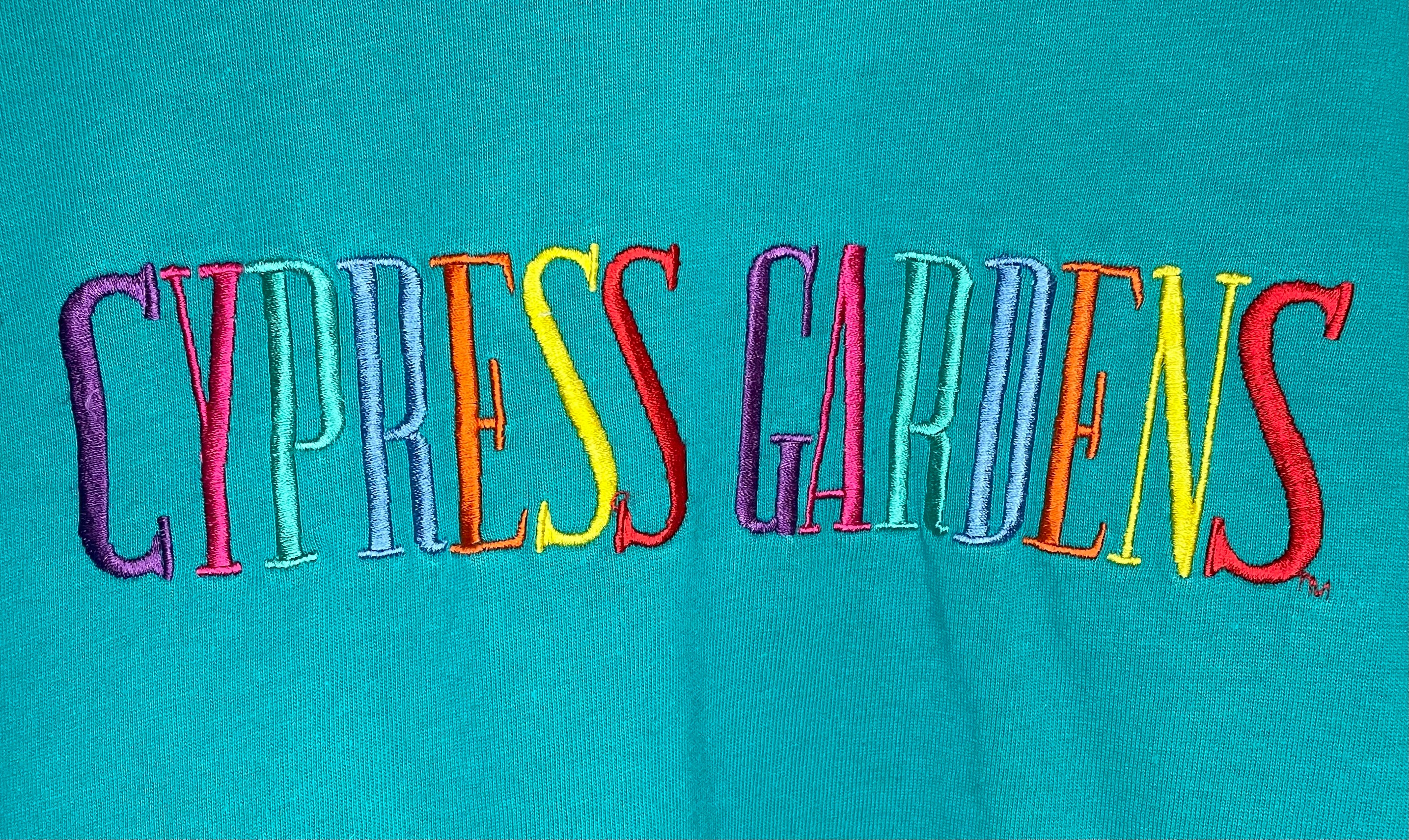 Vintage T-Shirt Cypress Gardens Türkis Größe L