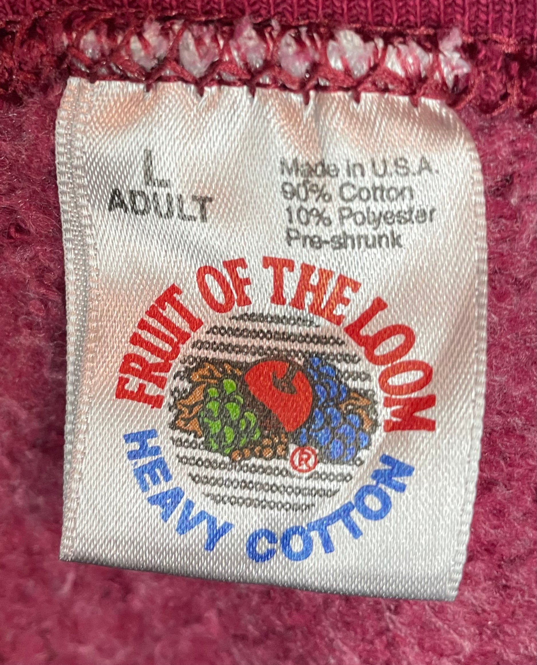 Fruit of the Loom Vintage Sweater Hurd Millwork Co. Rot Größe L