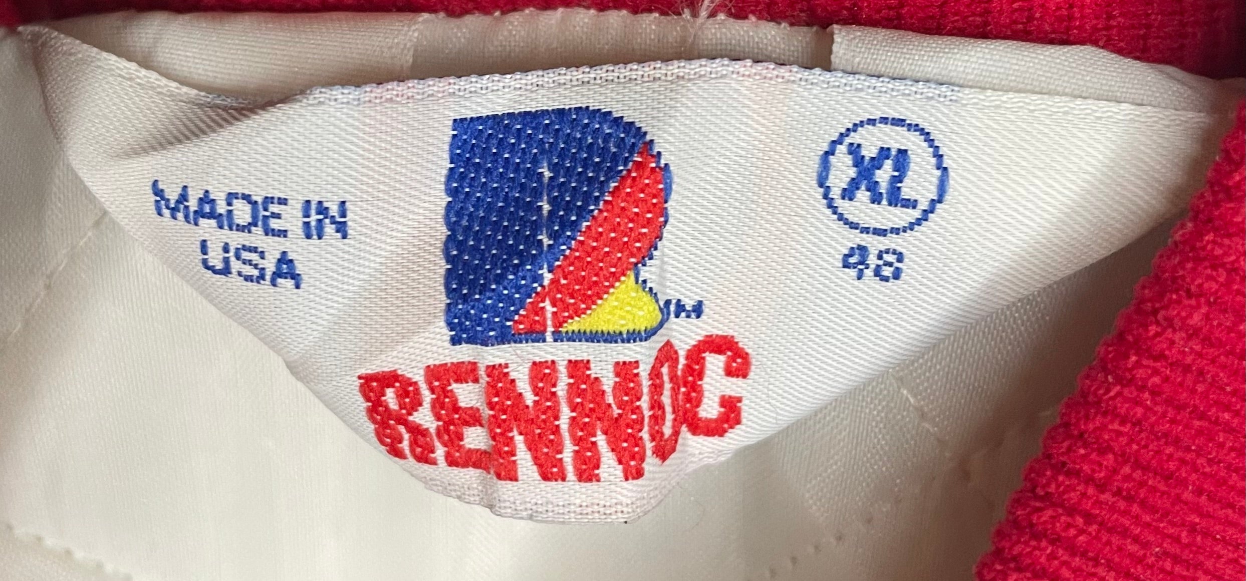 Rennoc Vintage Baseball Jacke USA Weiß Größe XL