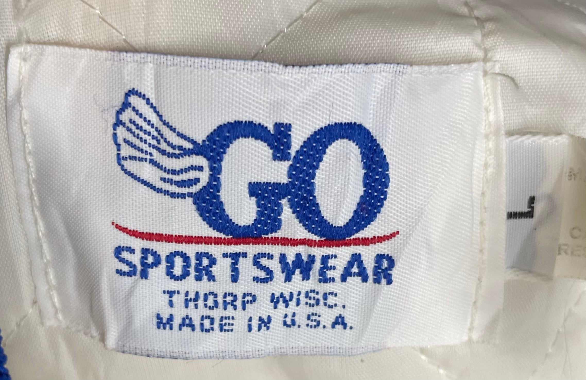 Go Sportswear Vintage Baseball Jacke Weiß Größe L