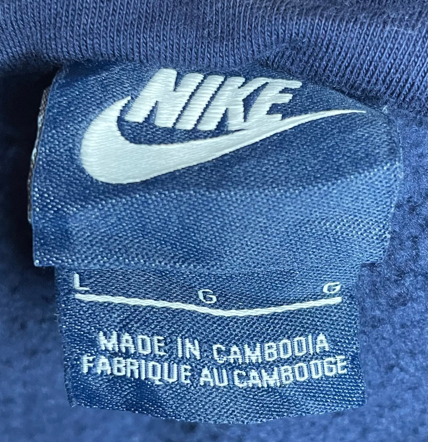 Nike Vintage Hoodie bestickt Blau Größe L