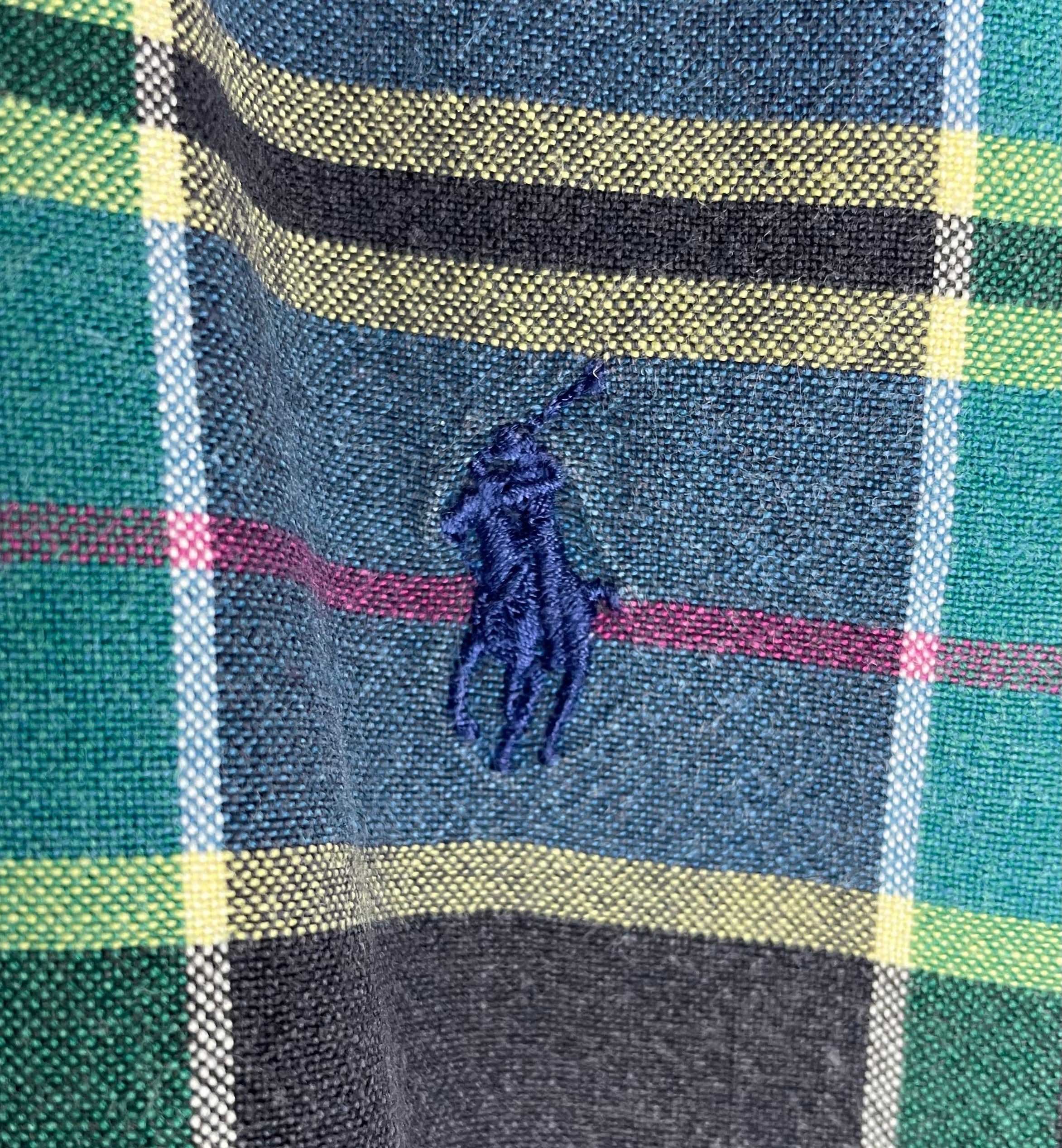 Ralph Lauren Vintage Kurzarm Hemd Bunt Kariert Größe L