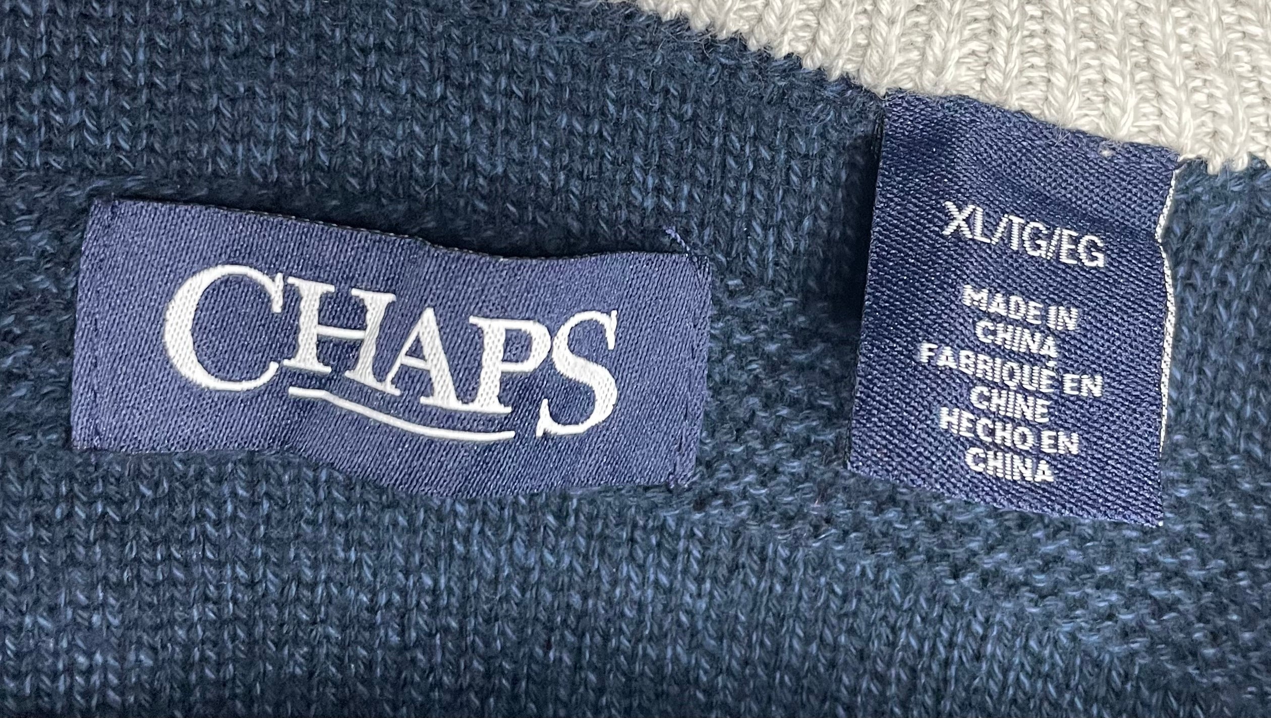 Chaps Vintage Knit Pullover Blau Größe XL